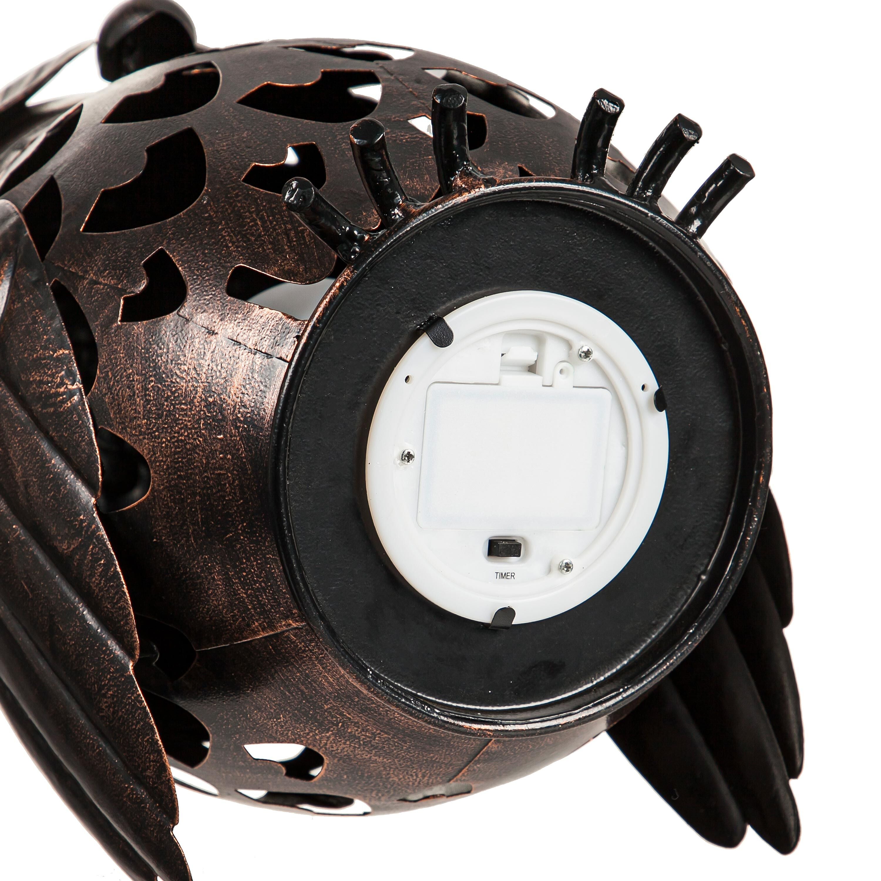 Crafted Metal LED Owl Lantern – Plow & Hearth