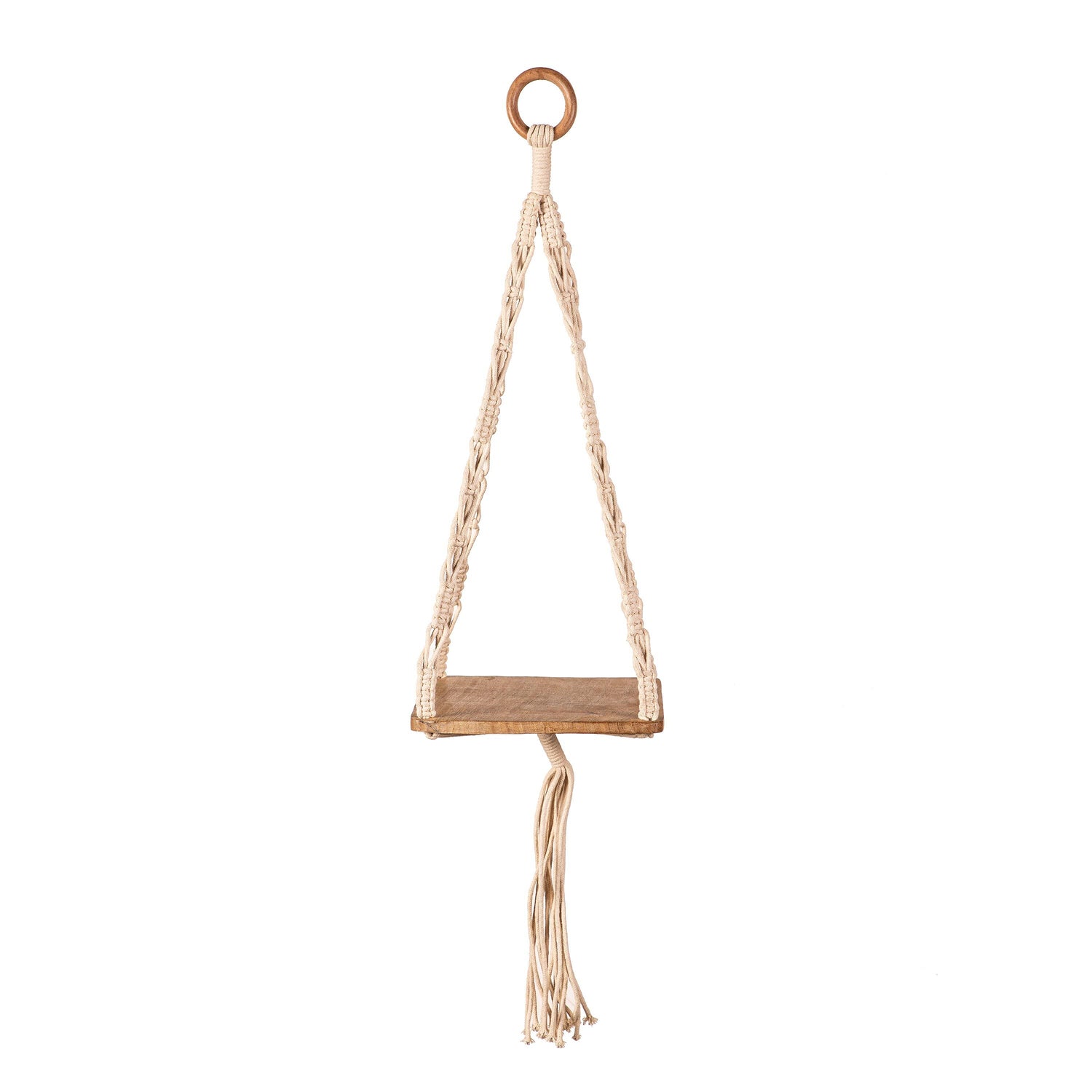 swing out plant hanger VivaStyle Plant Stand, Macrame & Wood, Hanging Plant Stand, 32" H, Set – Plow & Hearth