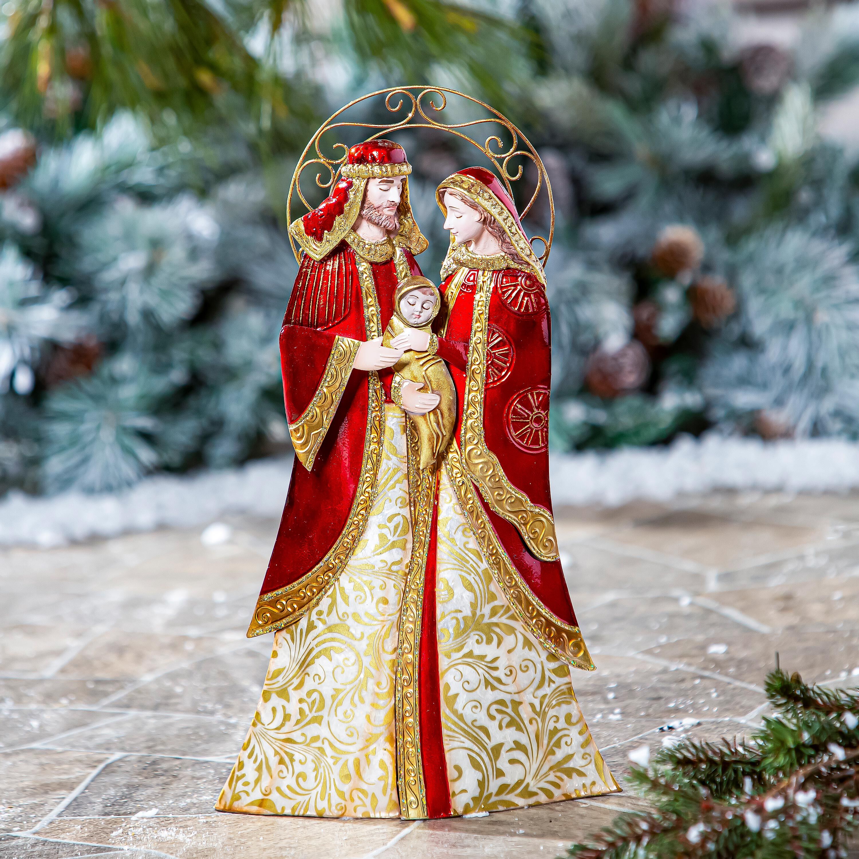 Holy Family Metal & Capiz Nativity Garden Statue, 16