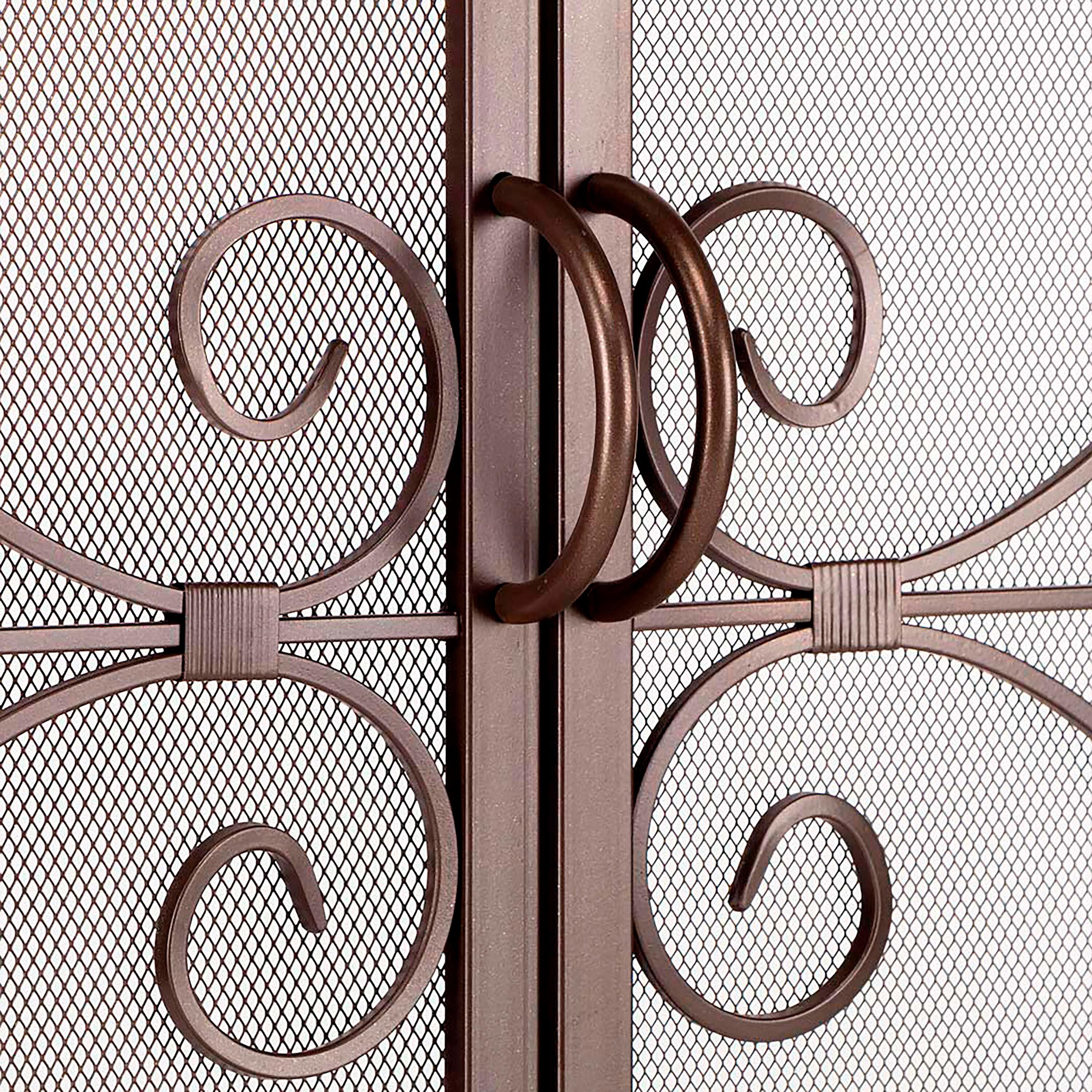 Small Crest Fireplace Screen With Doors | Plow & Hearth
