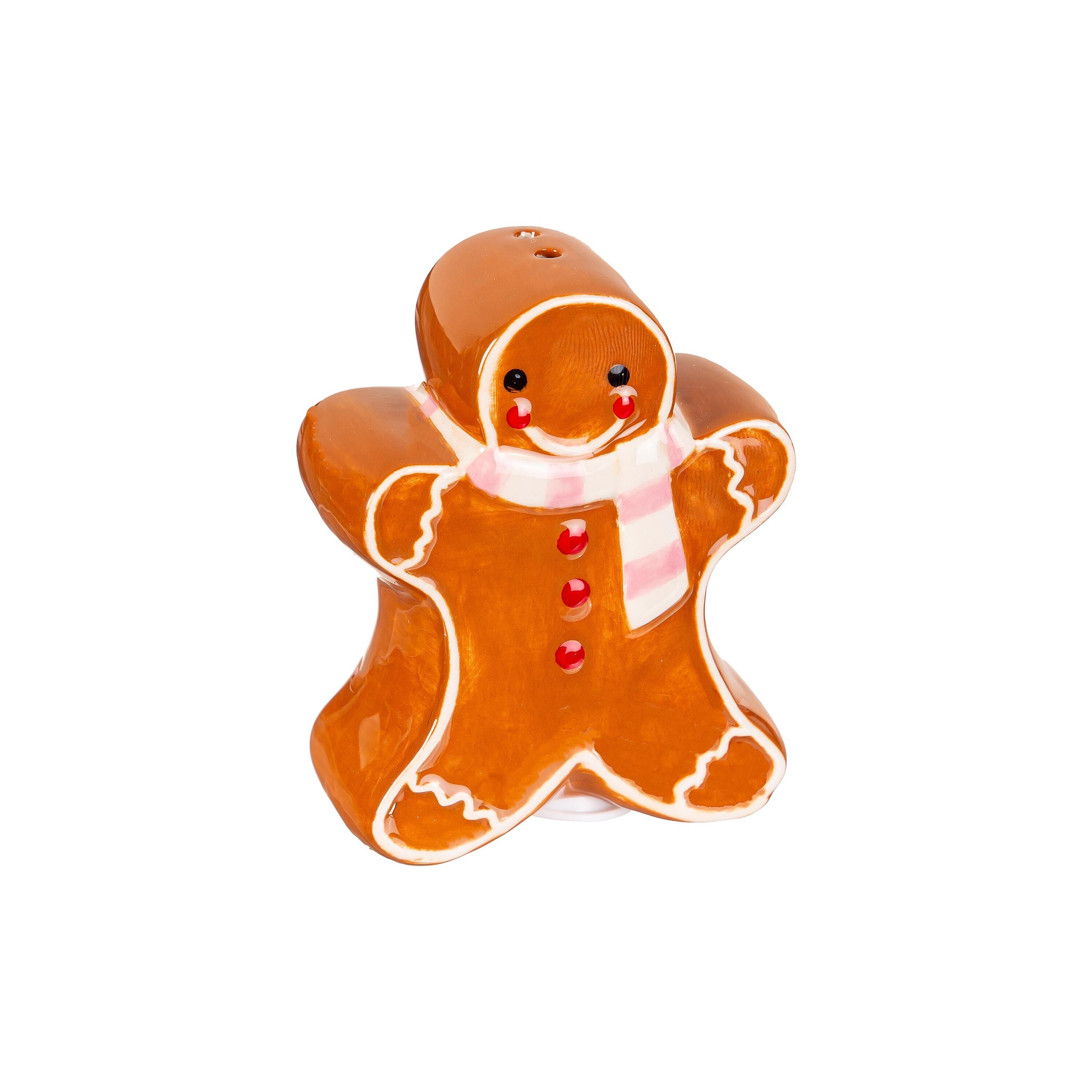 Sugar & Stripes Bright Salt and Pepper Shaker Ceramic Gingerbread