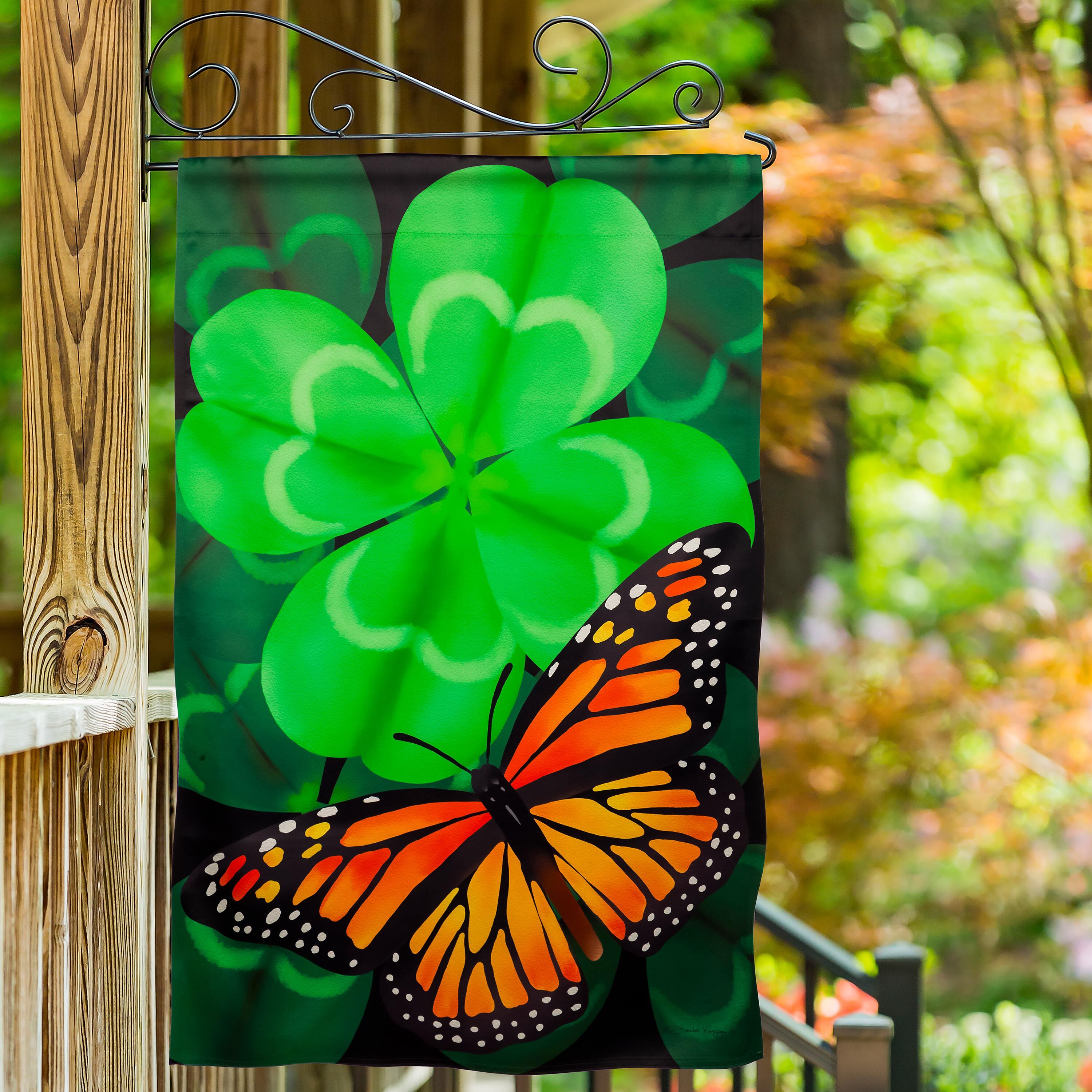 Evergreen Butterfly Clover House Flag - Thumbnail 5