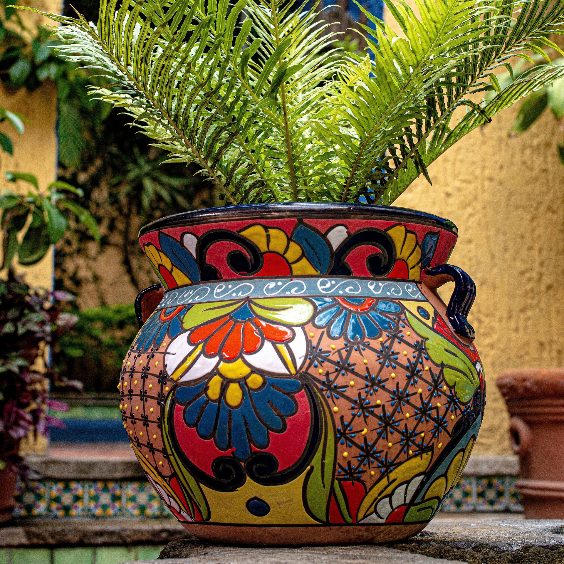 extra large cup and saucer planter Extra Large Floral Talavera Chata Planter – Plow & Hearth