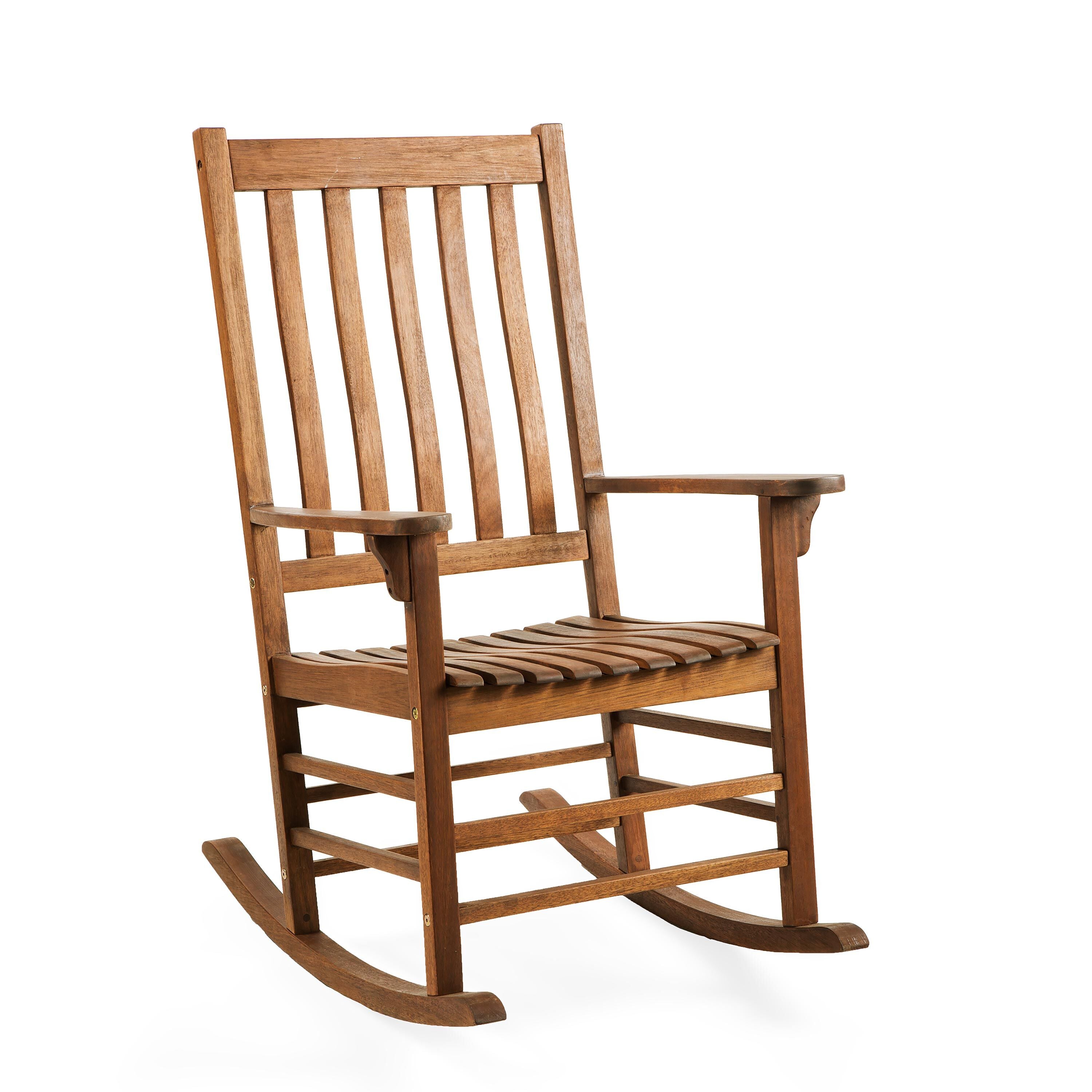 Plow & Hearth Slatted Wood Rocking Chair - Thumbnail 2