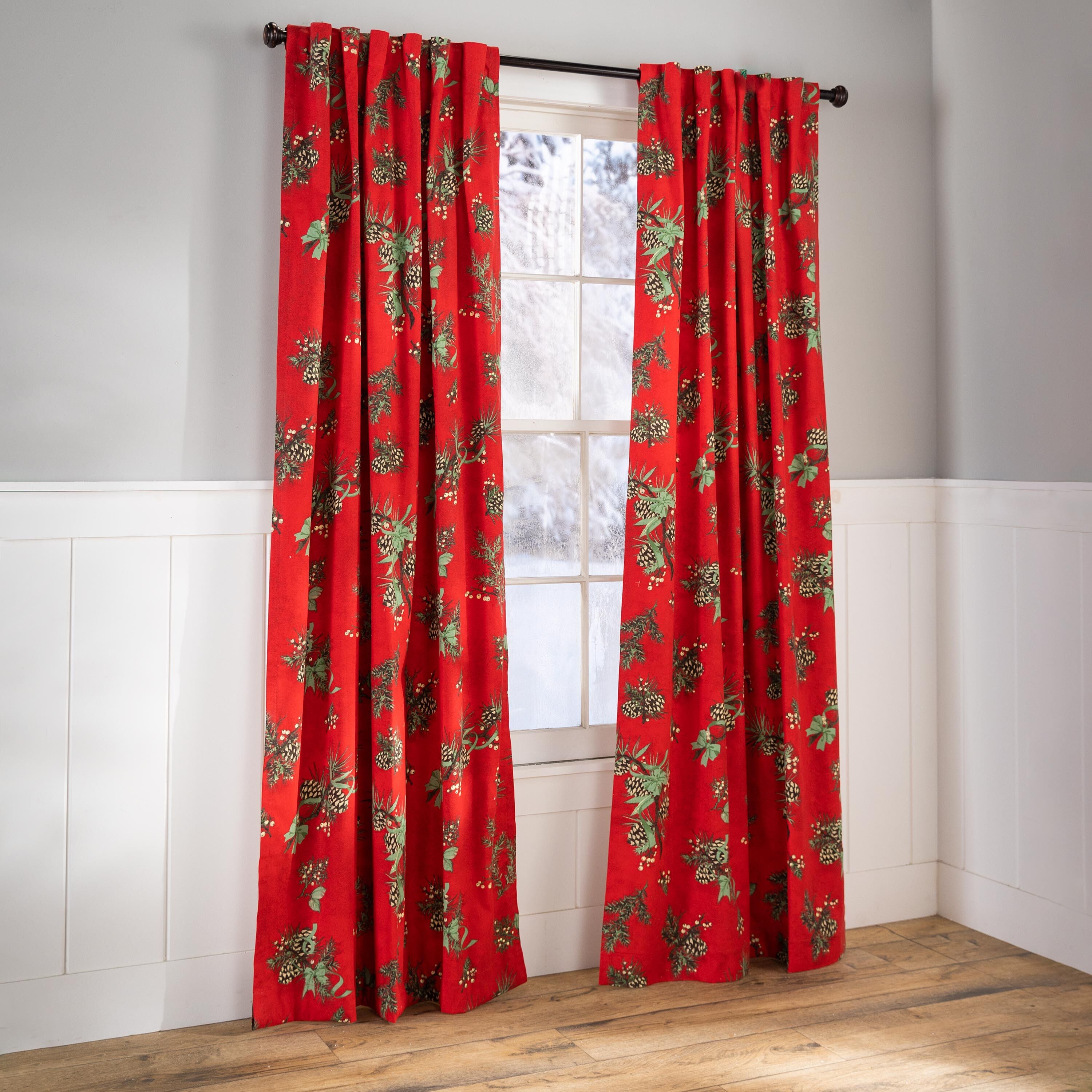 Holiday Peaceful Pine Curtains, 63