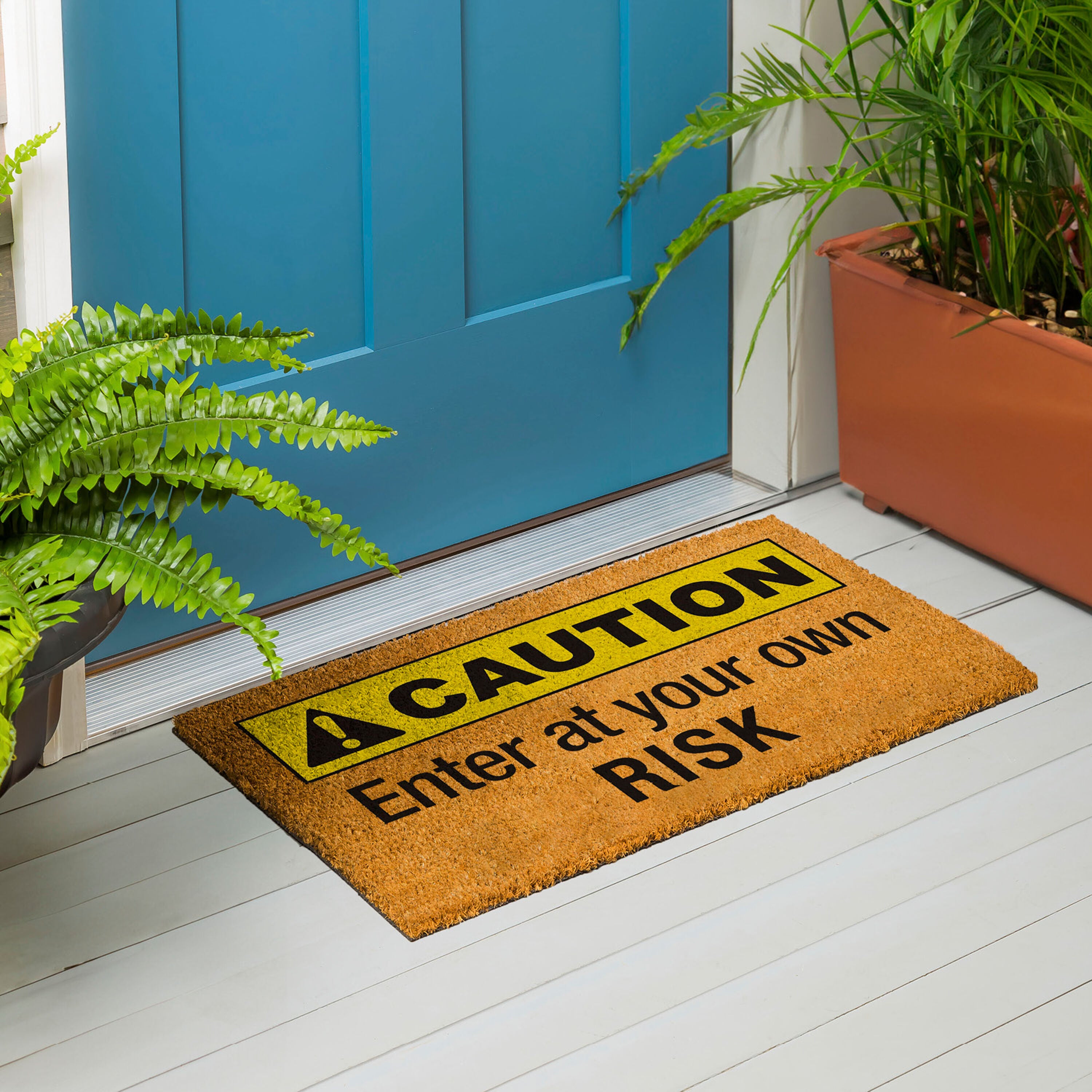 Caution Coir Mat