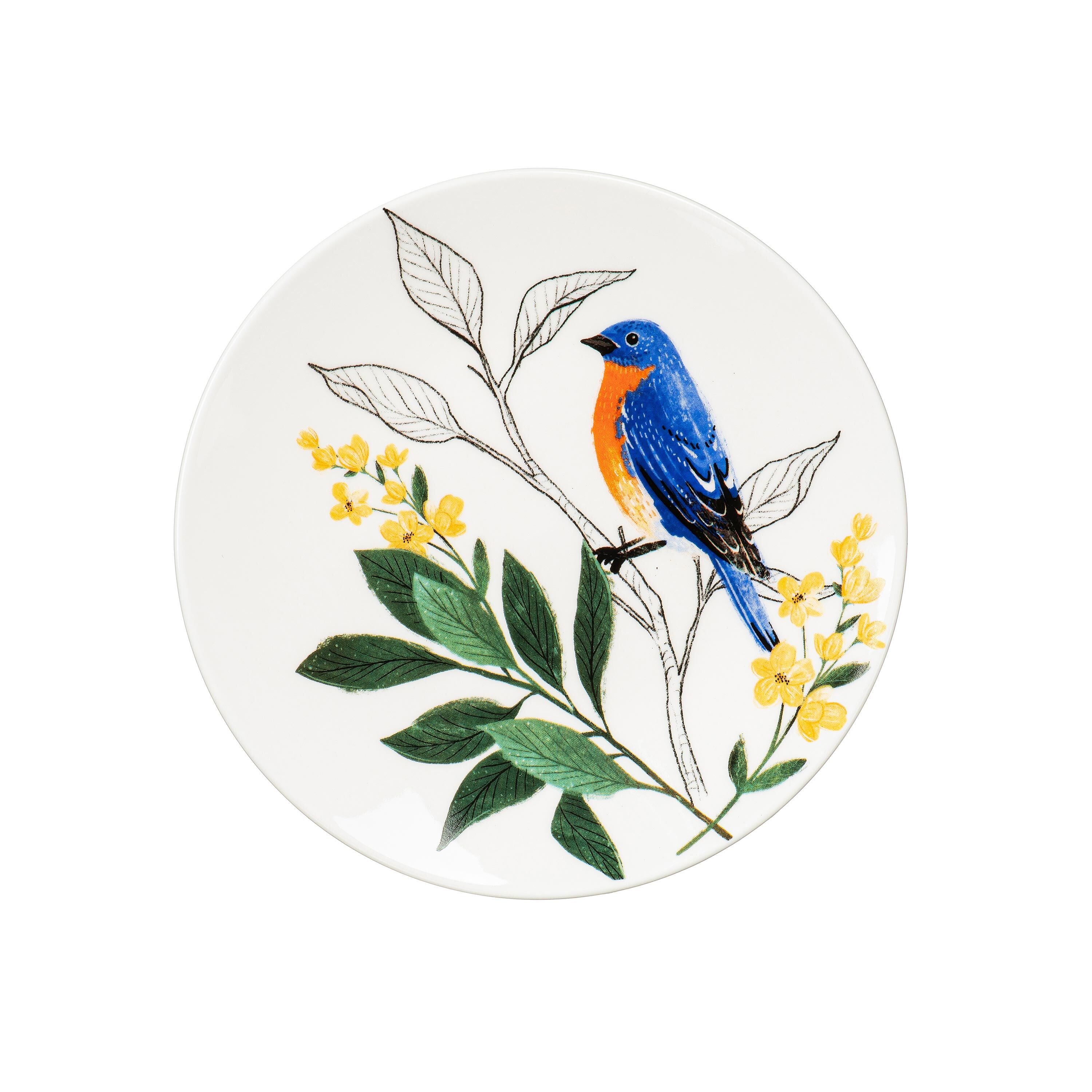 What She Shed Plates Ceramic Appetizer Plates Song Bird, 6