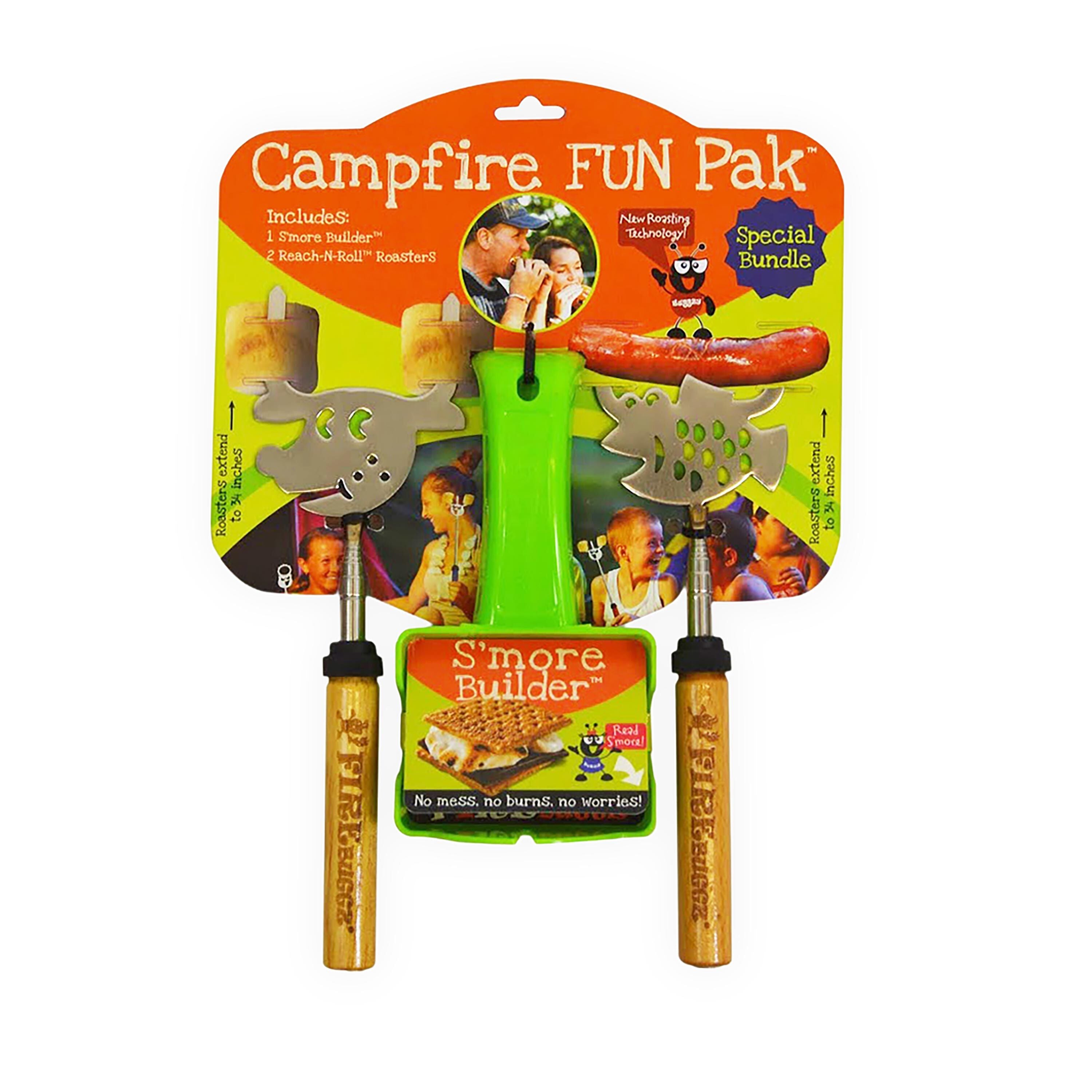 Campfire Fun Pak with Roasting Sticks and S'More Builder – Plow