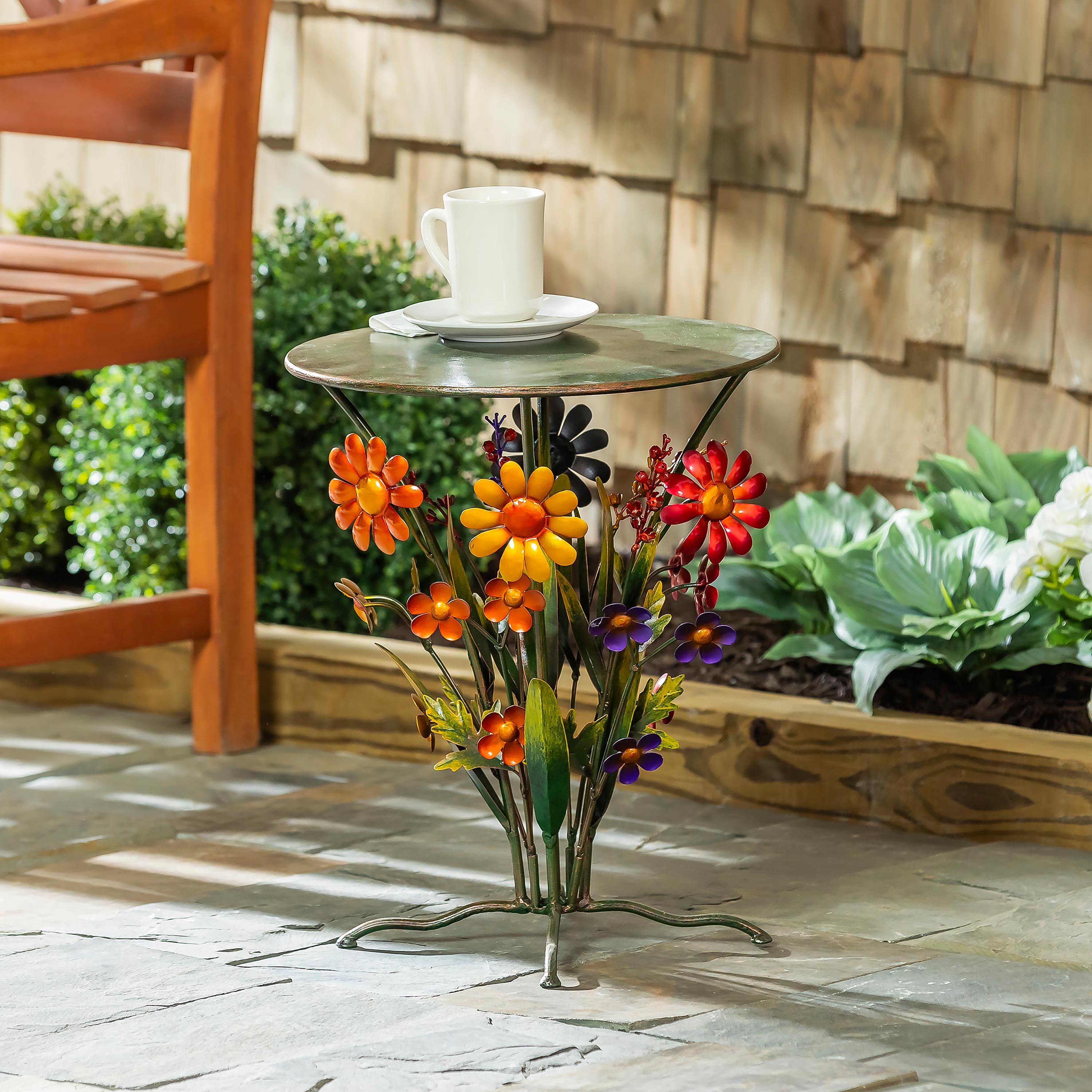 Handcrafted Metal Daisy Side Table – Plow & Hearth