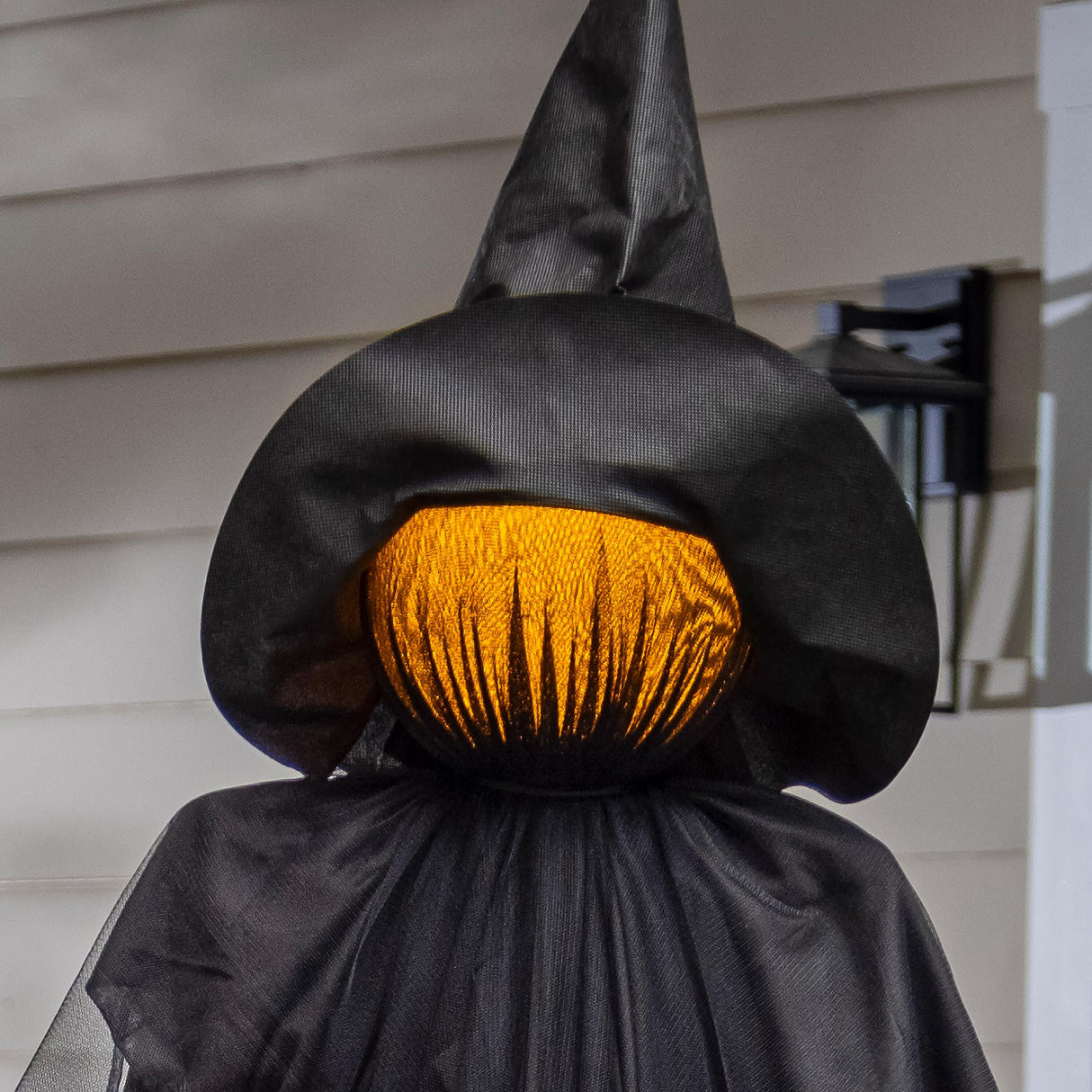 76" Witch Lighted Fabric Garden Stake with Orange Bow