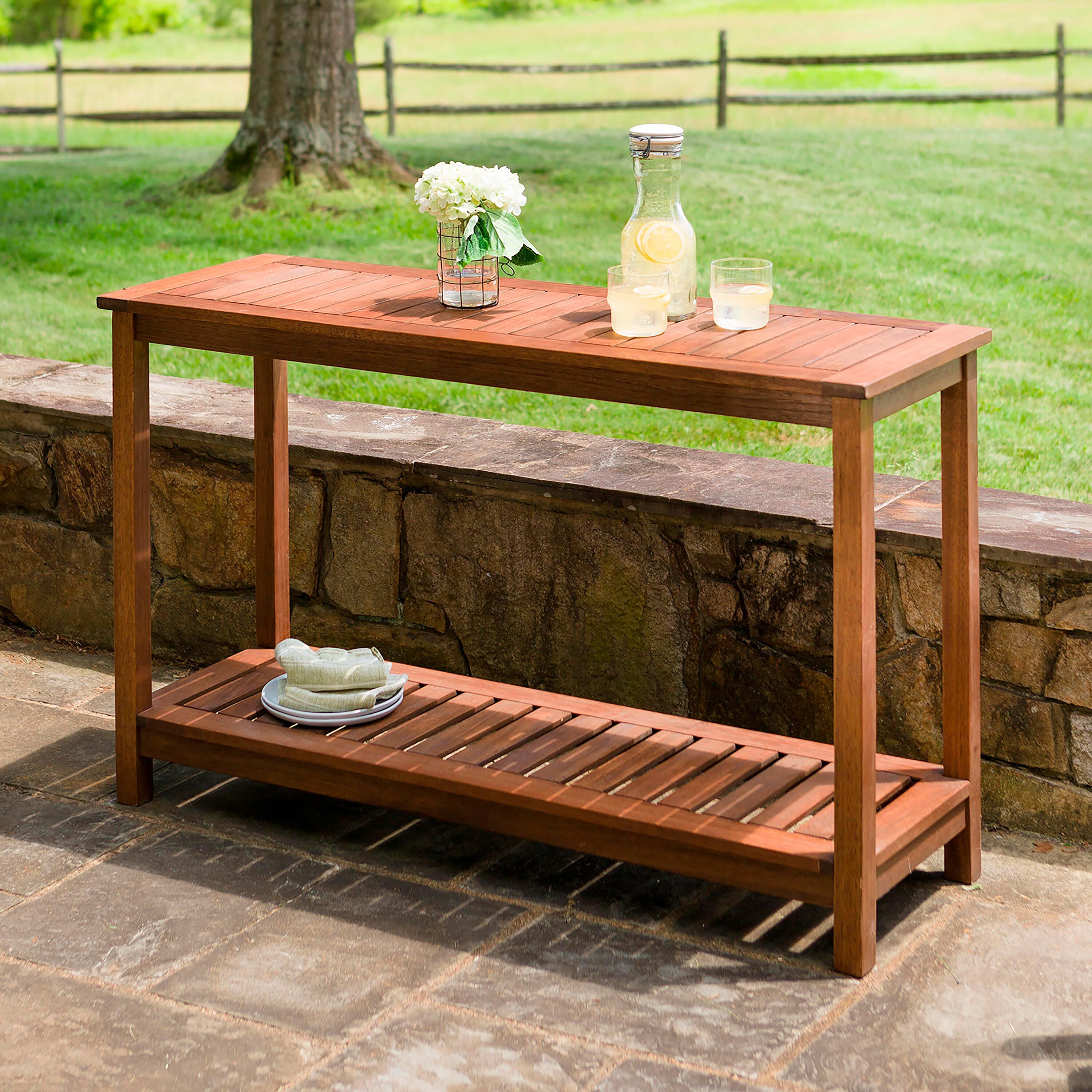 4人掛けwoodtable Eucalyptus Wood Console Table | Plow & Hearth