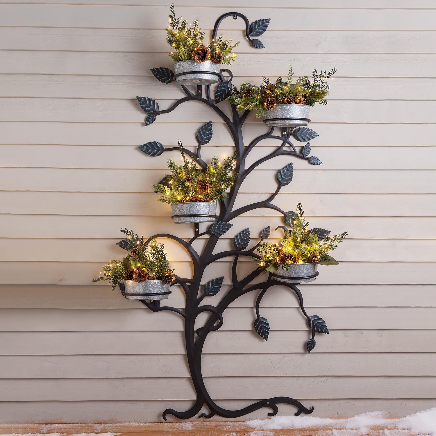 plant pot holders wall Hanging Tree Trellis with Pot Holders