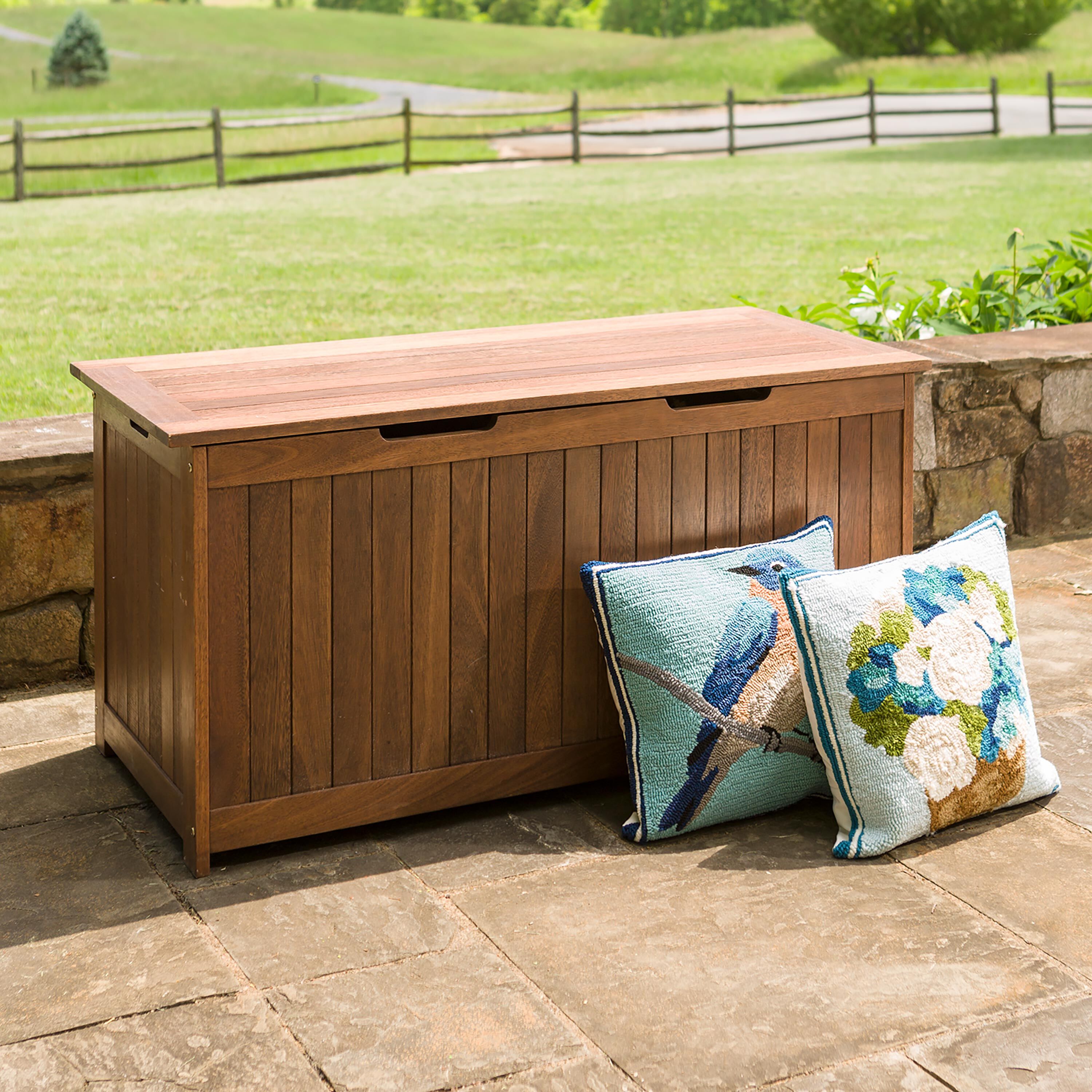 イナウト INOUT Stack BOX High + Cover Wood Eucalyptus Wood Storage Box | Plow & Hearth