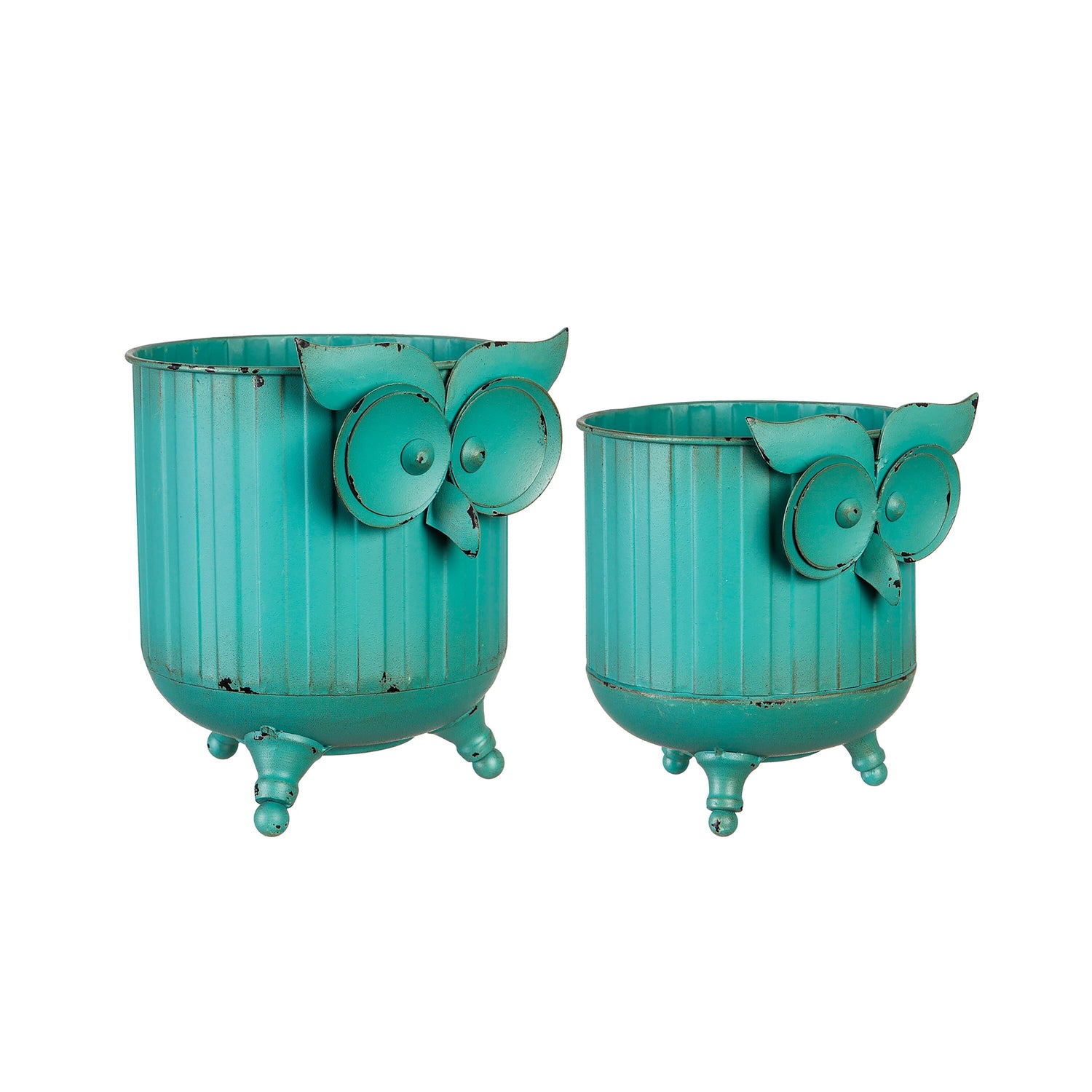 owl pots for plants Metal Owl Planter Set of 2 – Plow & Hearth