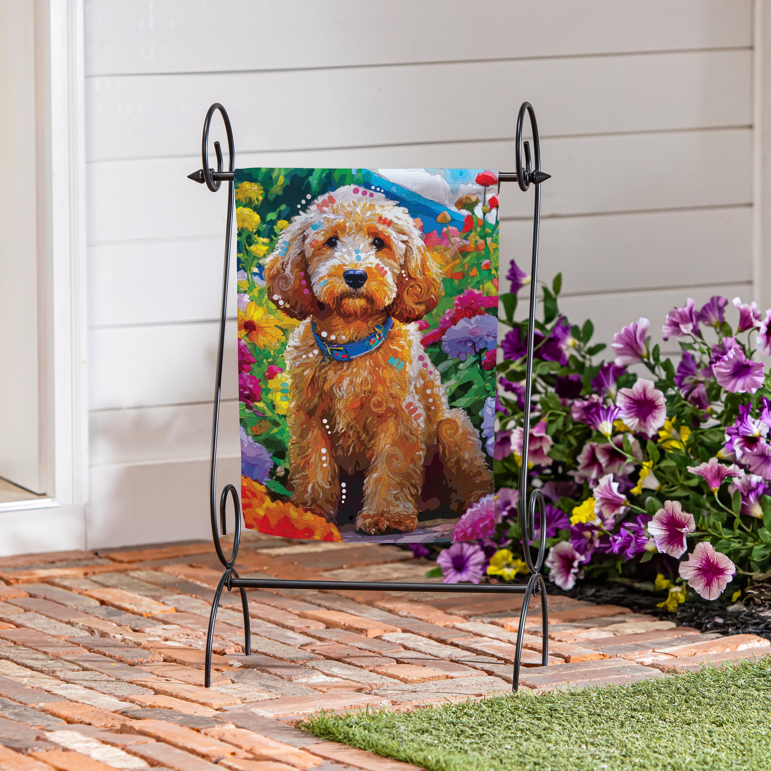 Painted Doodle Suede Garden Flag – Plow & Hearth