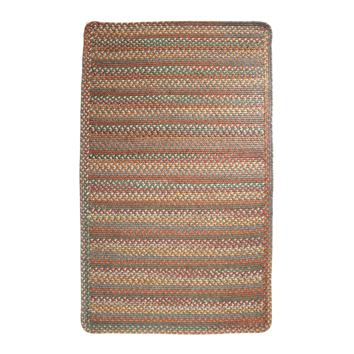 Blue Ridge Rug Falllout Blue Ridge Rectangle Wool Braided Rug, 5' x 8' | Plow & Hearth
