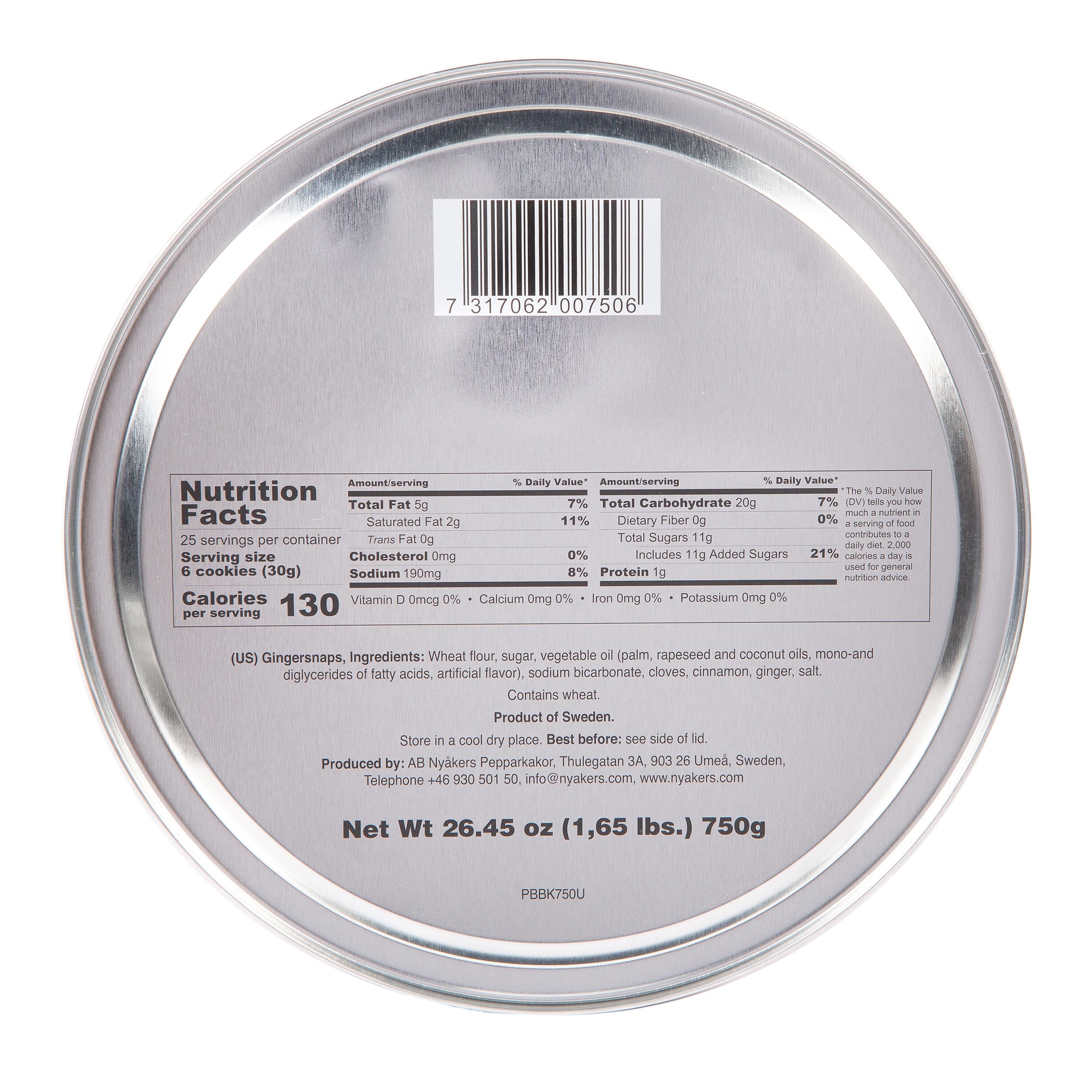 Nyakers Swedish Gingersnap Cookies In Gift Tin | Plow & Hearth