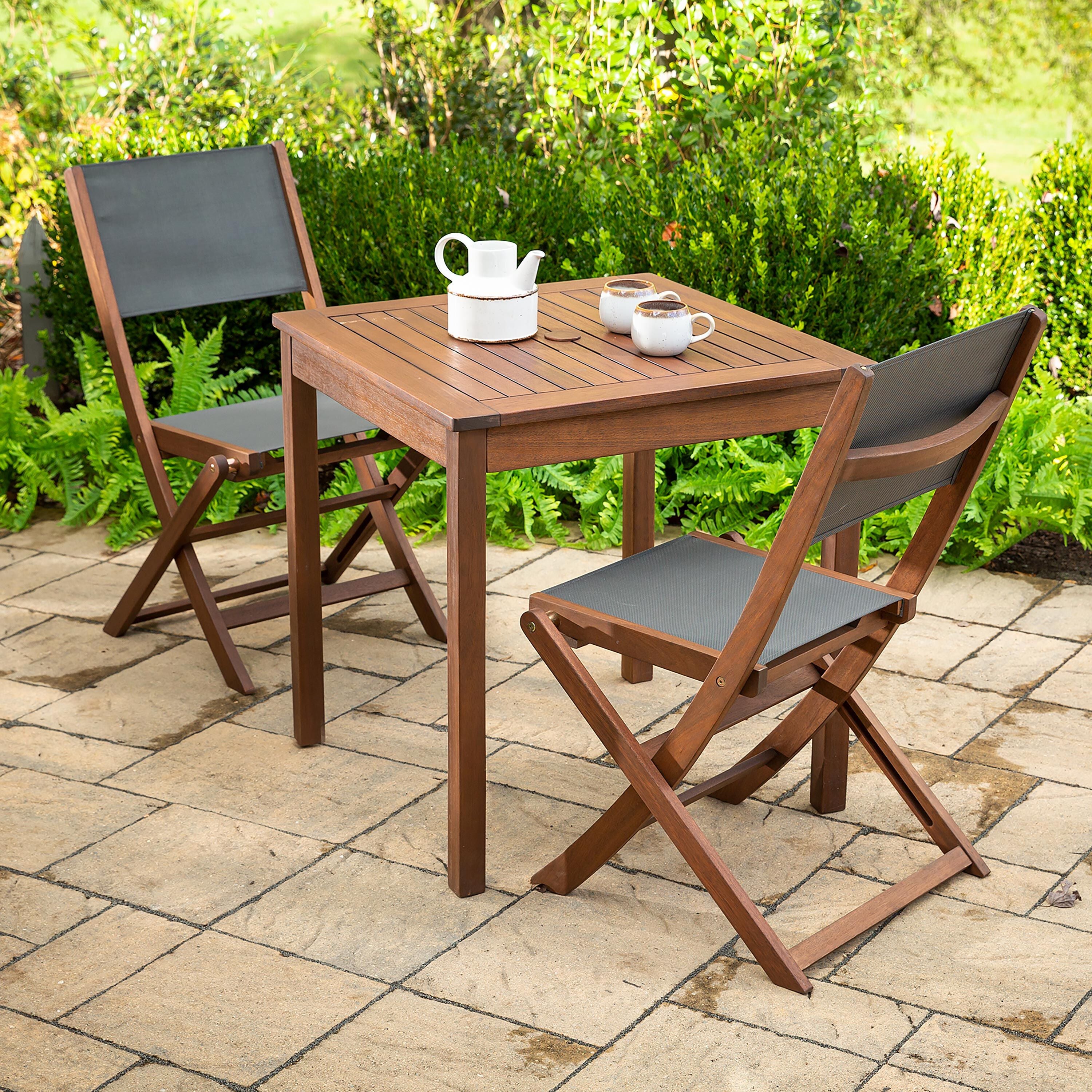 Eucalyptus Wood Outdoor Square Bistro Table – Plow & Hearth