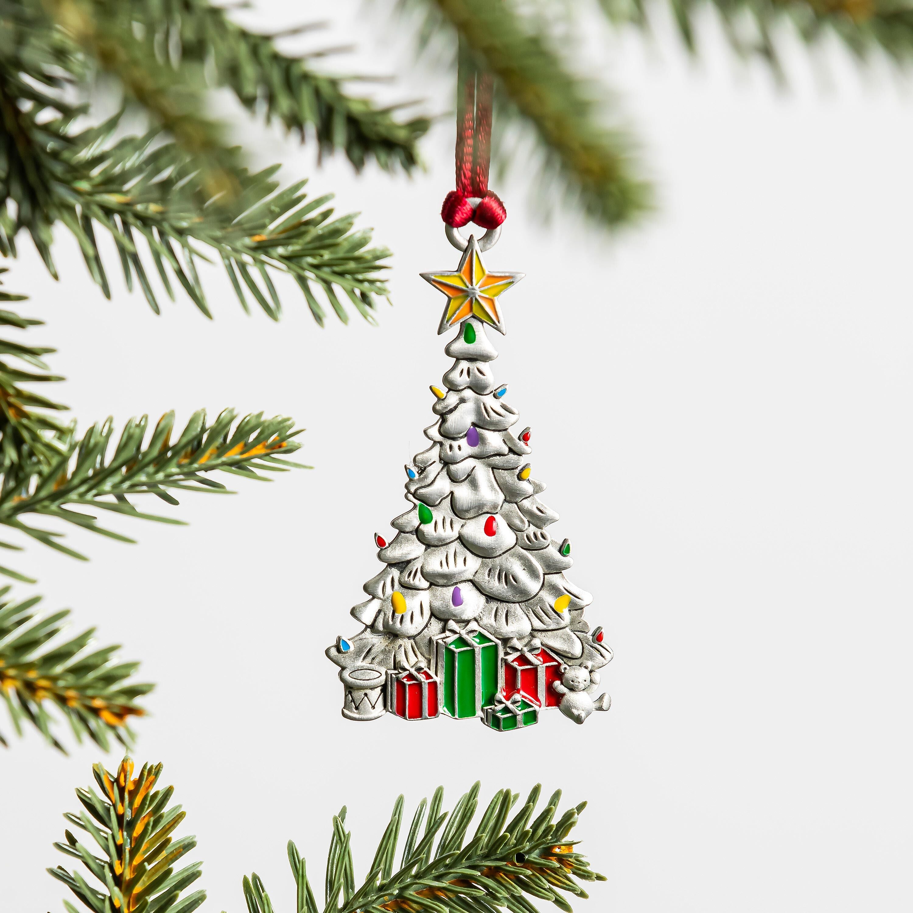 Christmas Tree with Presents Ornament Solid Pewter – Plow & Hearth