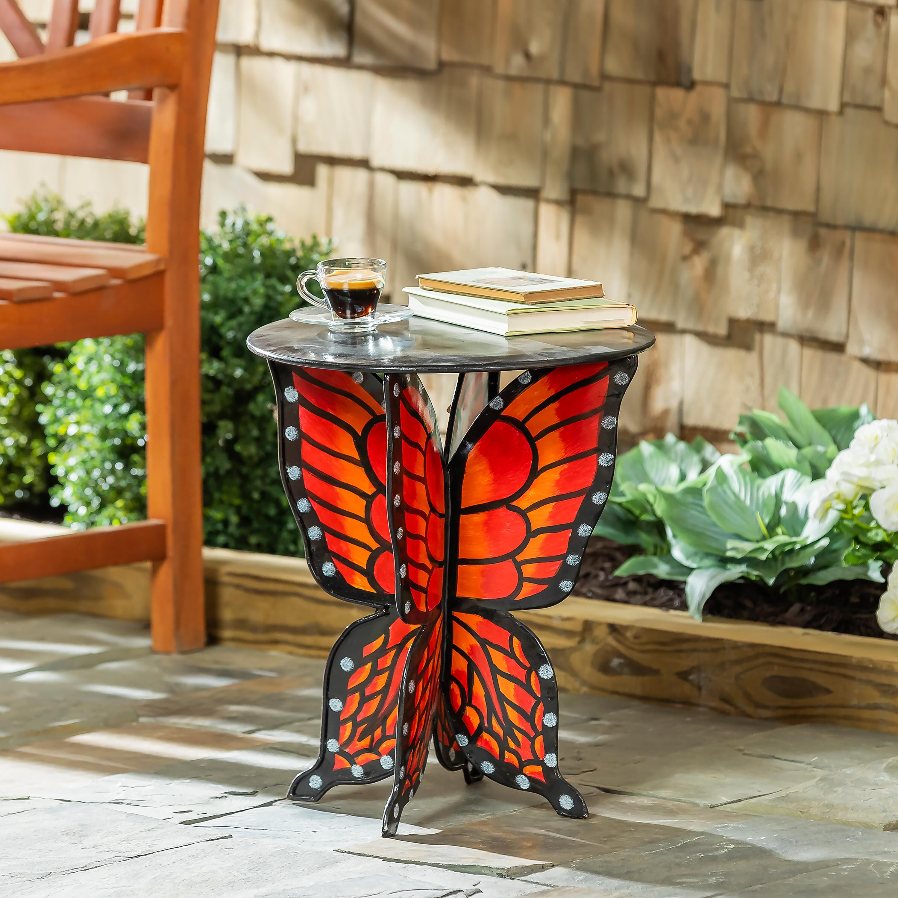 Handcrafted Metal Monarch Butterfly Side Table – Plow & Hearth