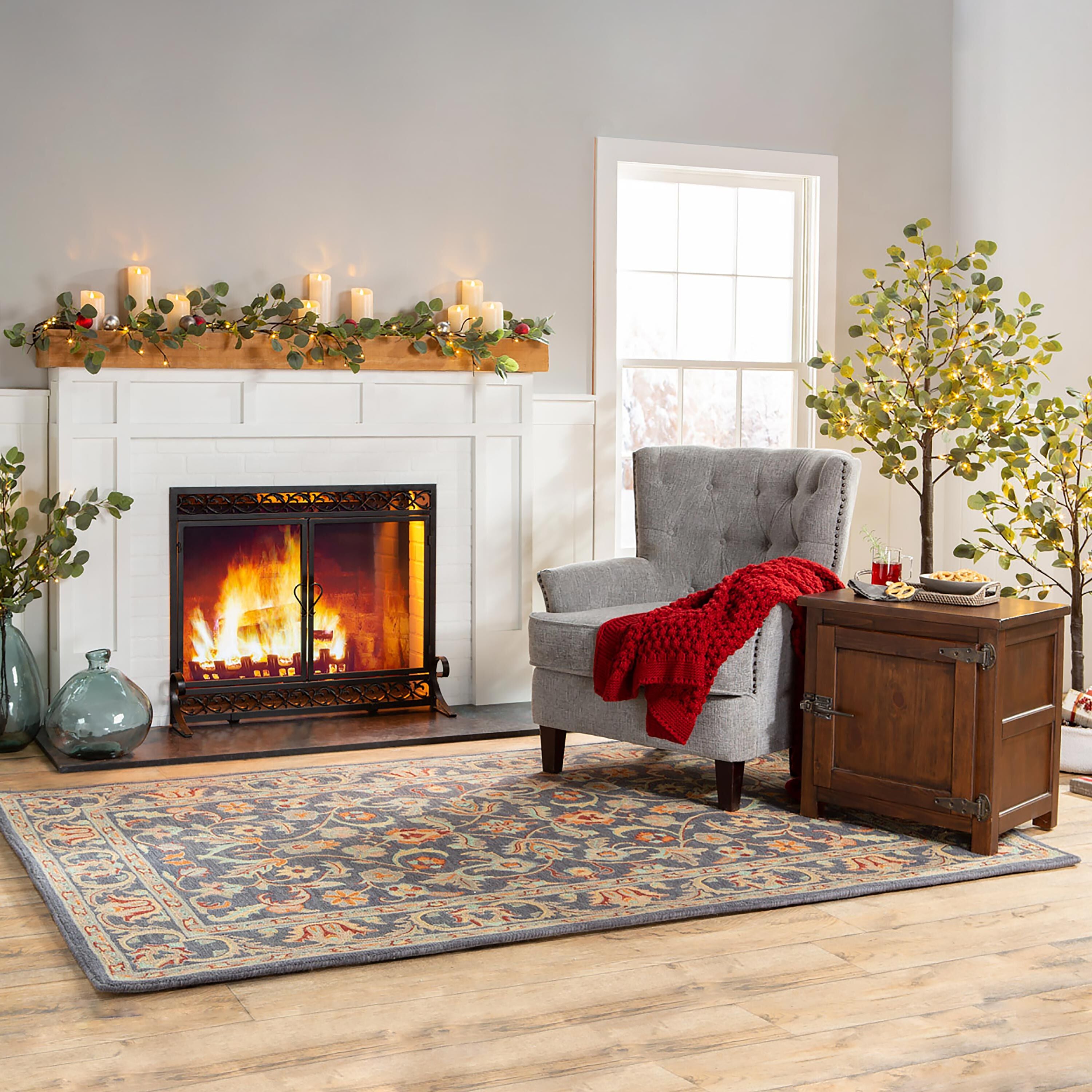 Plow & Hearth Cast Iron Scrollwork Fire Screen - Thumbnail 3