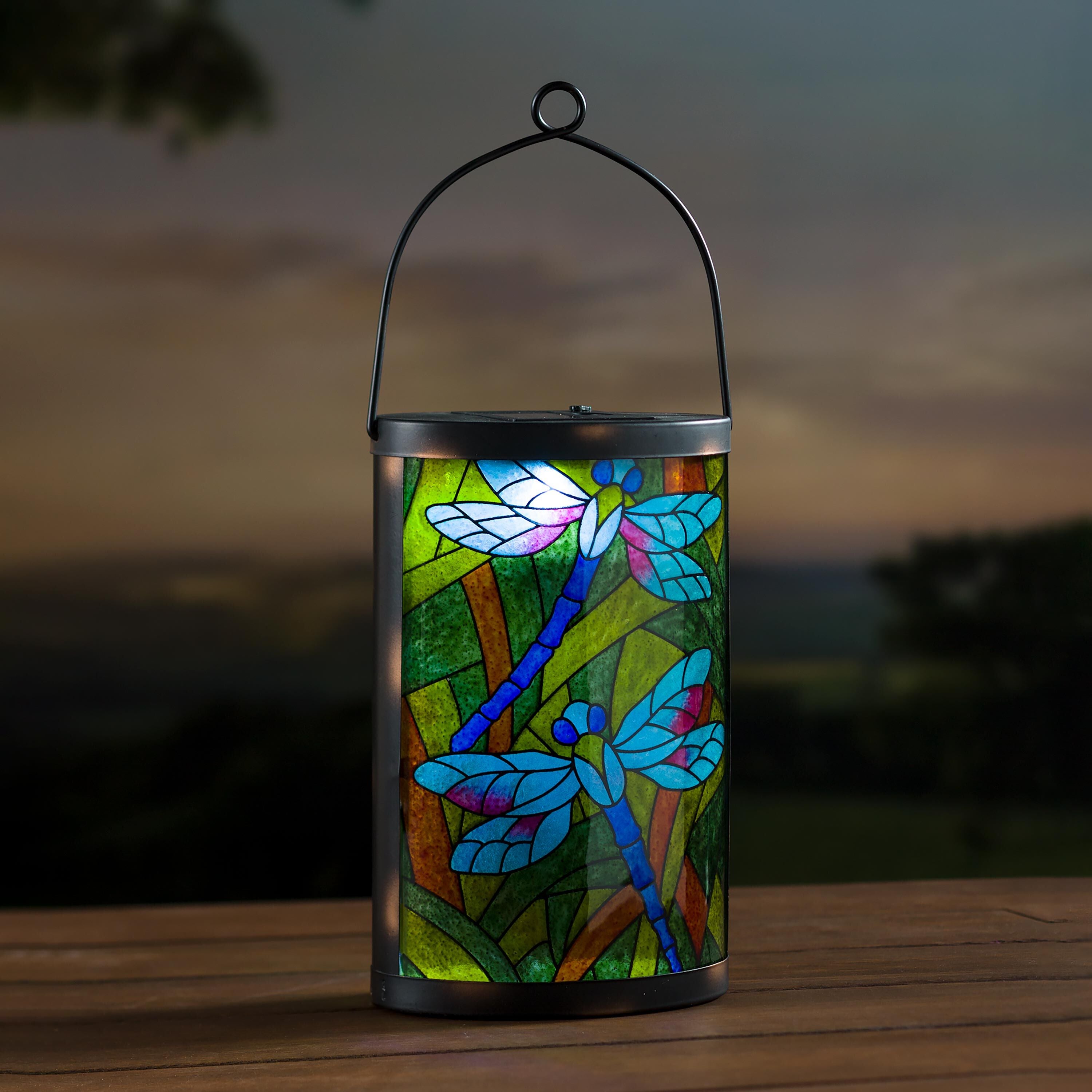Mosaic Dragonfly Solar Lantern – Plow & Hearth
