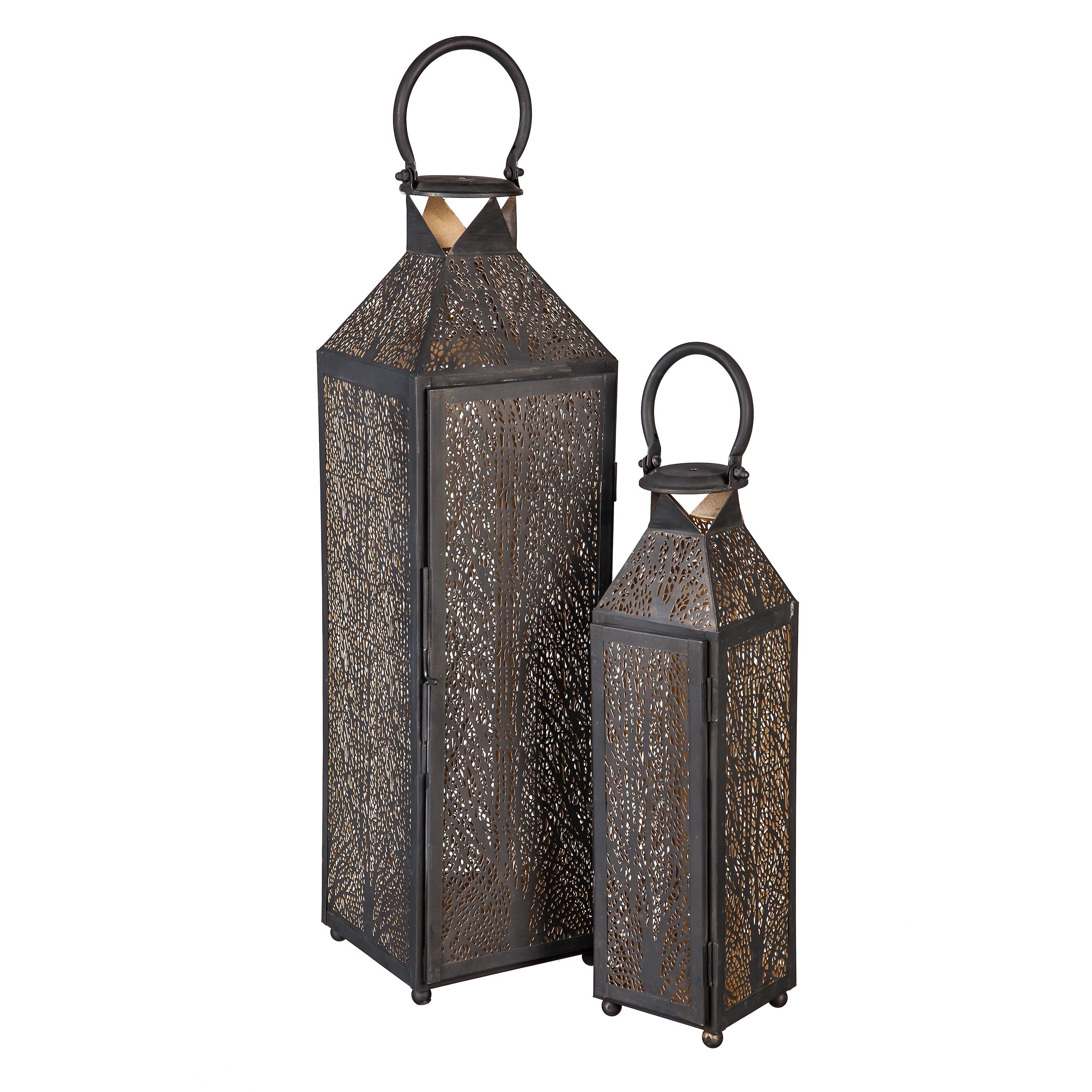 Etched Metal Candle Lanterns, Set of 2 – Plow & Hearth