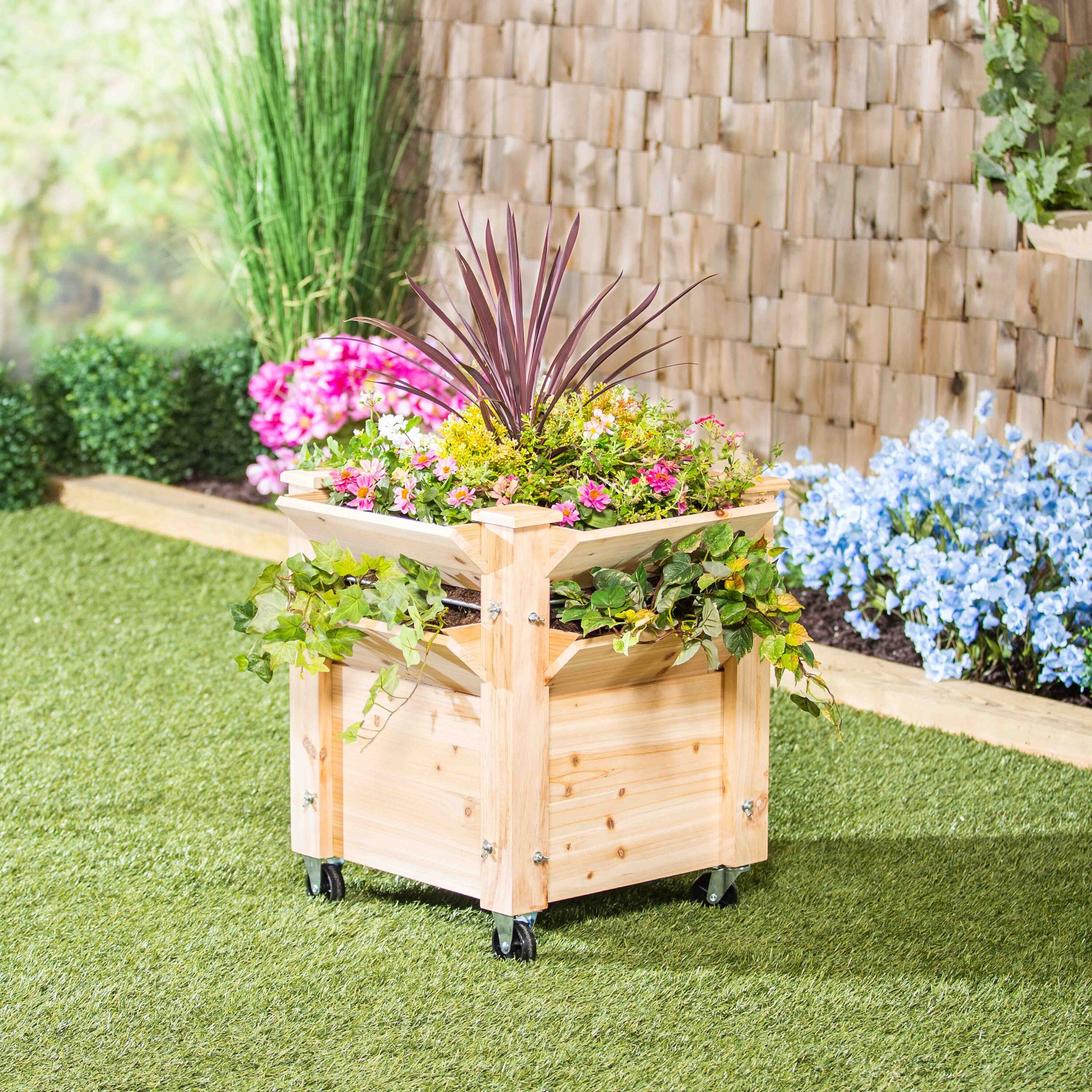 Moveable Wooden Raised Bed Garden Planter – Plow & Hearth