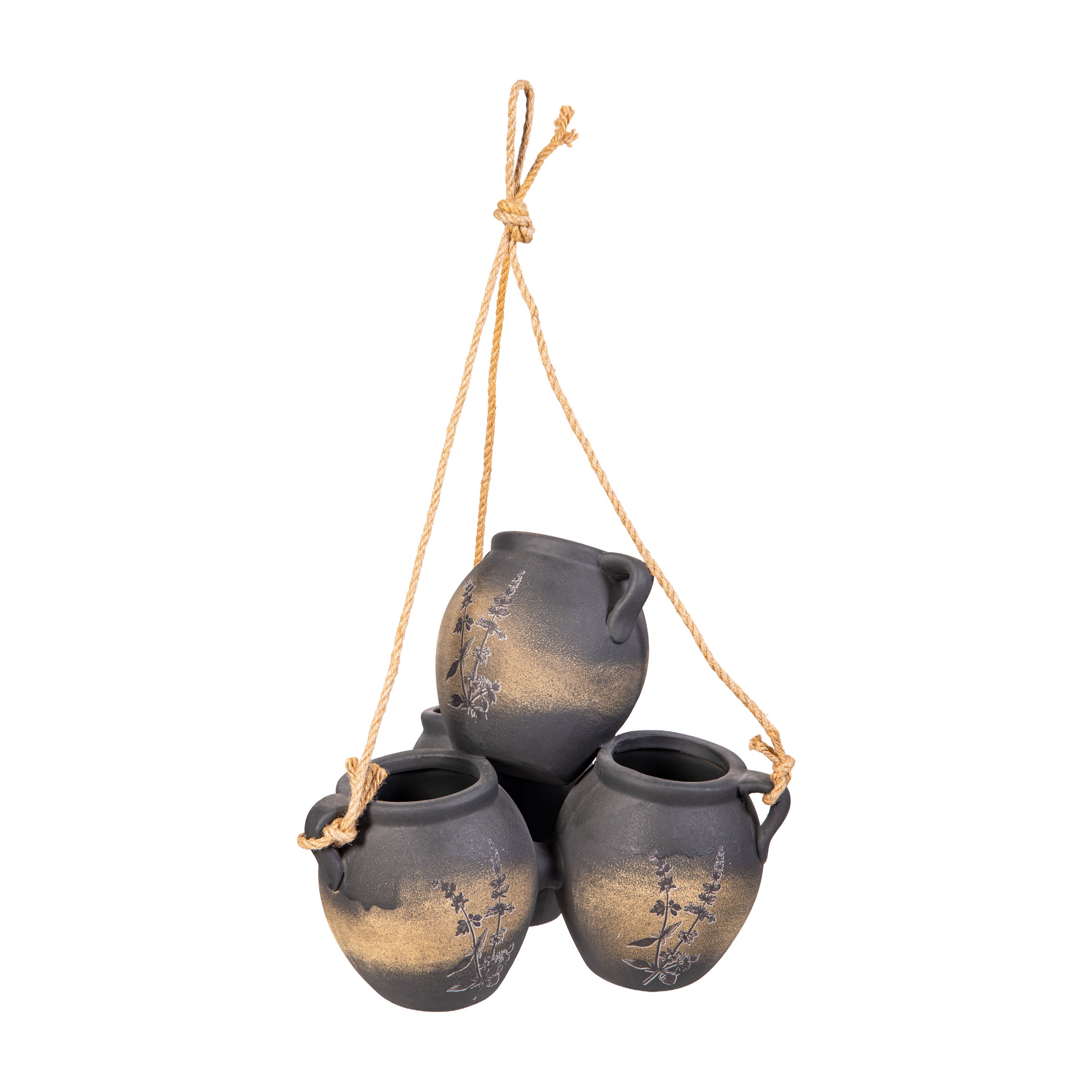 Triple Hanging Clay Pot Planter – Plow & Hearth