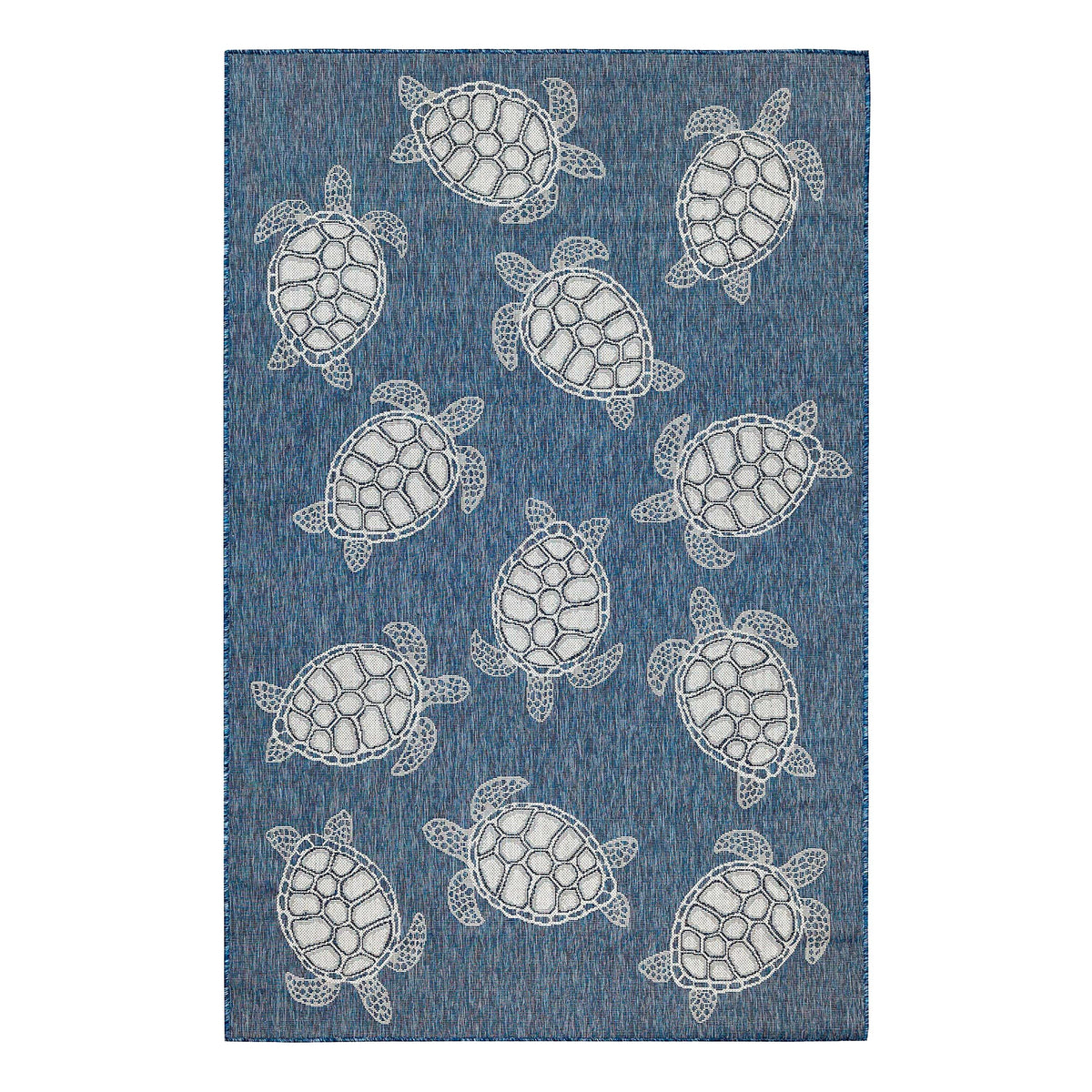 Turtle Rug Texture Indoor/Outdoor Textured Sea Turtles Polypropylene Rug, 7'10