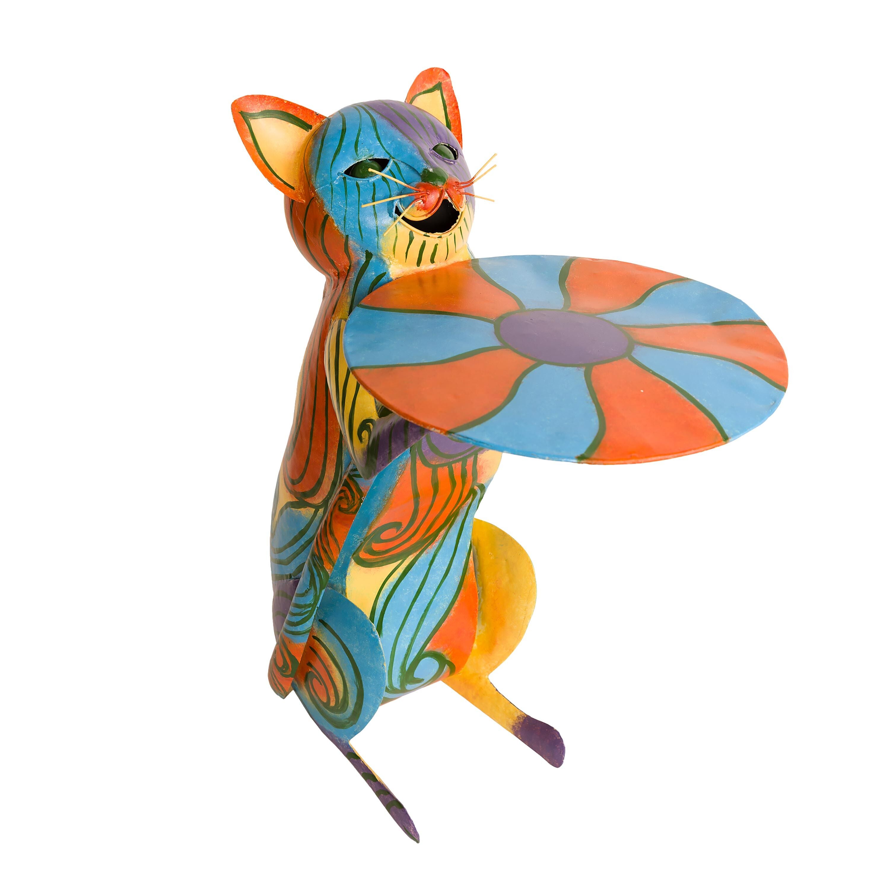Colorful Metal Cat Side Table – Plow & Hearth Colorful Metal Cat Side Table – Plow & Hearth