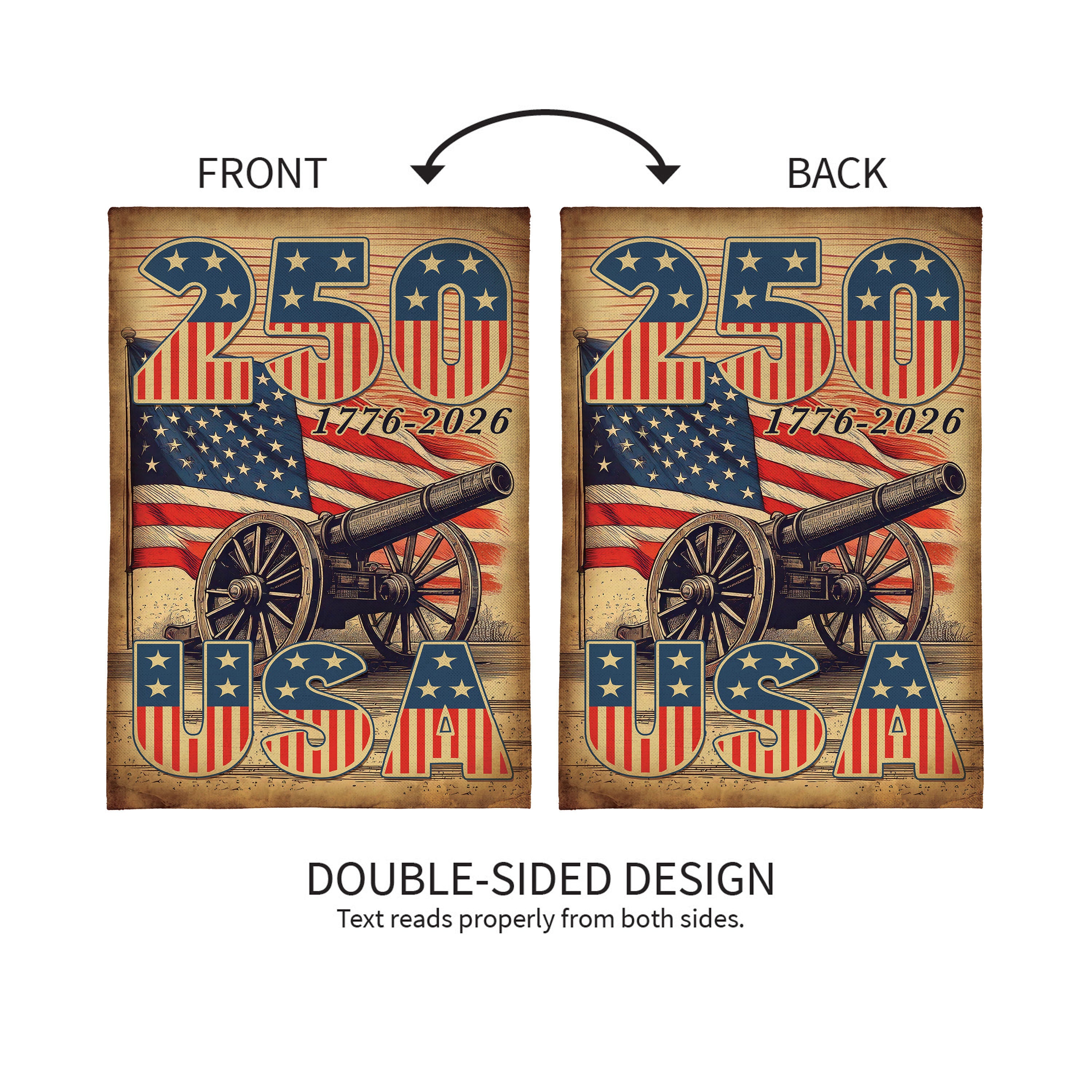 250th Anniversary Cannons Burlap Garden Flag – Plow & Hearth