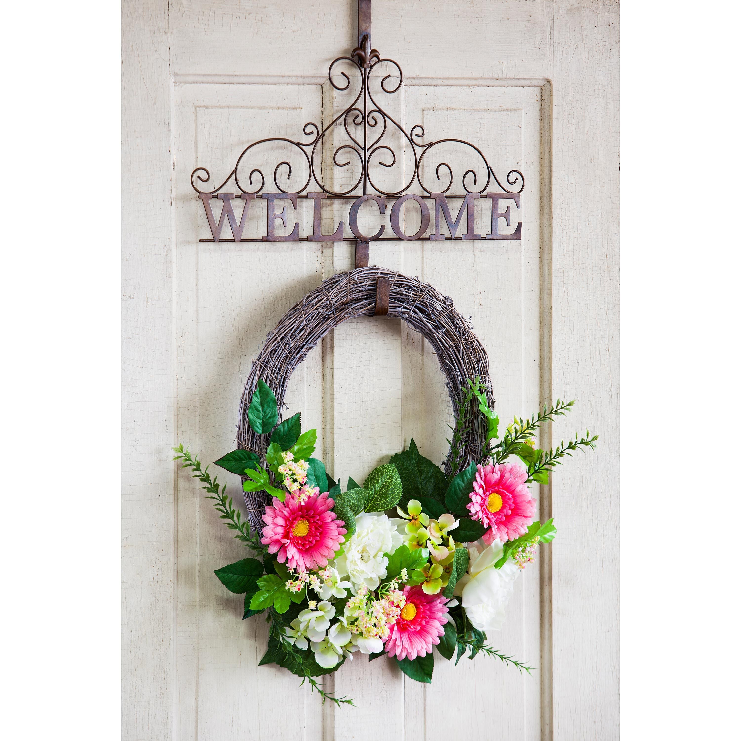 Metallic Copper Fleur-de-Lis Welcome Wreath Holder – Plow & Hearth