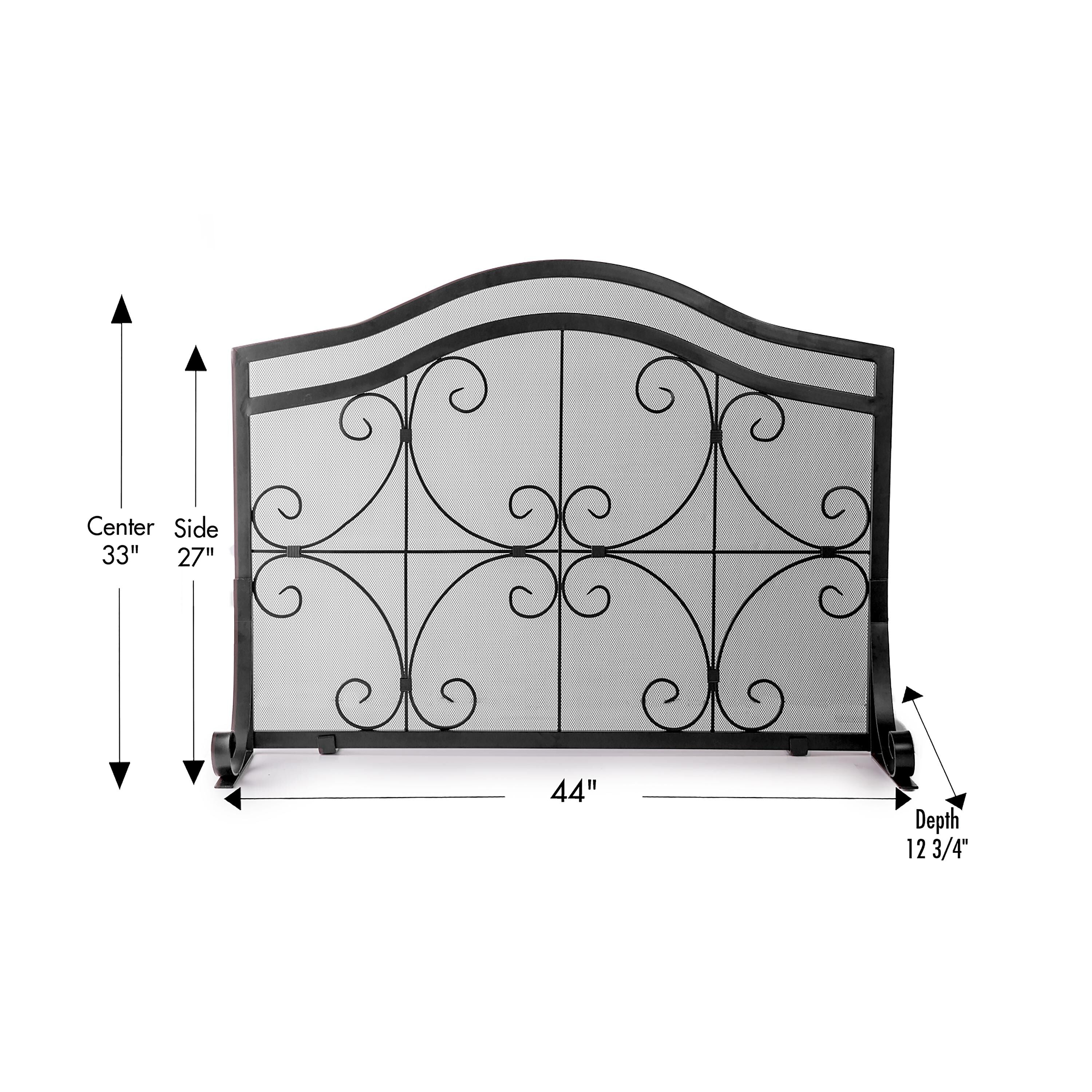 Large Crest Flat Guard Fireplace Screen - Thumbnail 4