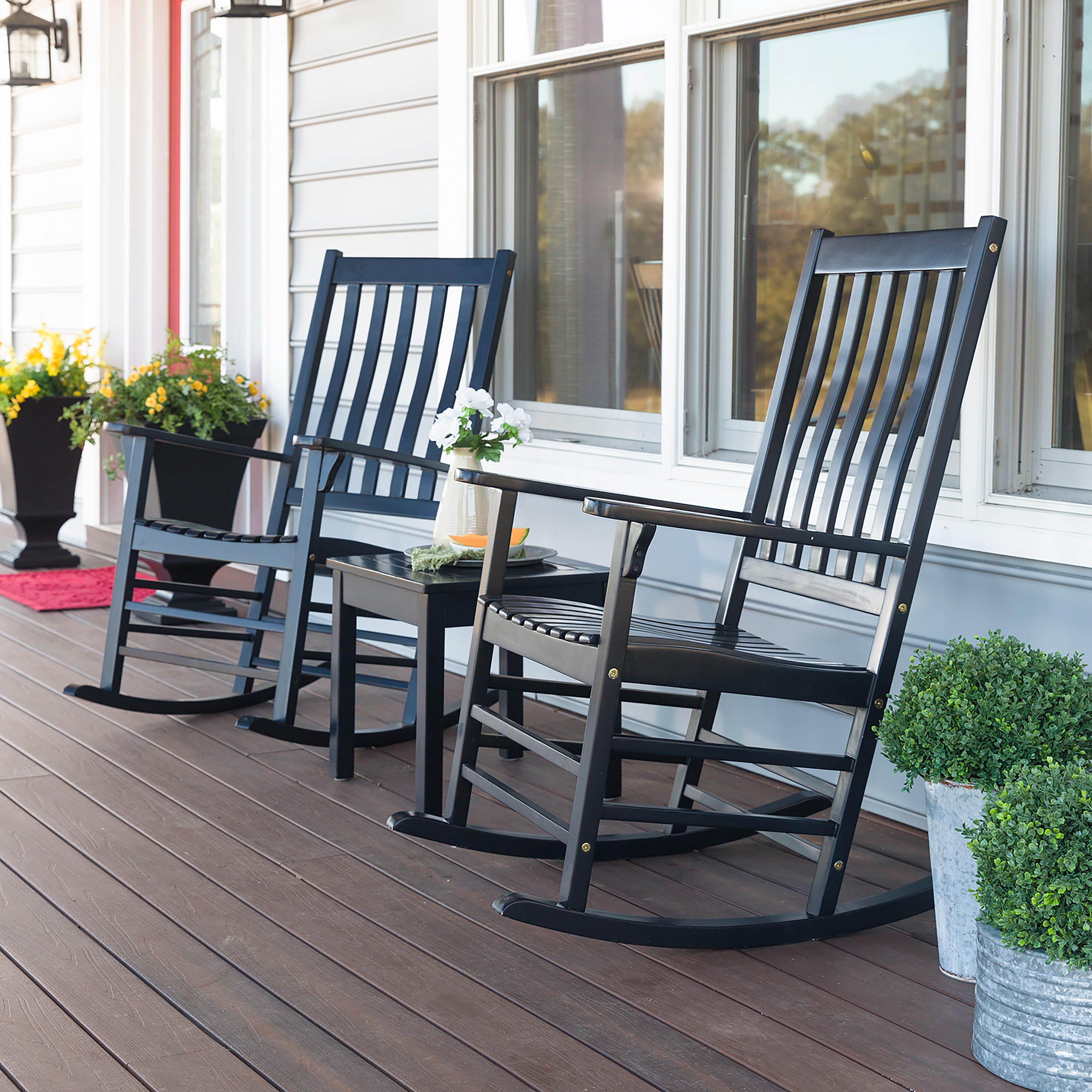 Plow & Hearth Slatted Wood Rocker - Thumbnail 3