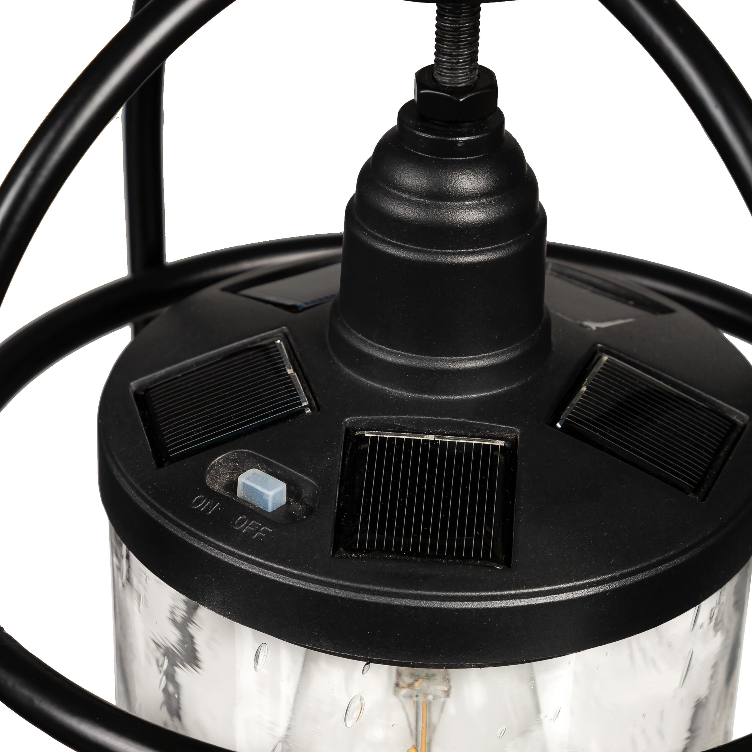 Solar Metal and Bubble Glass Edison Lantern – Plow & Hearth