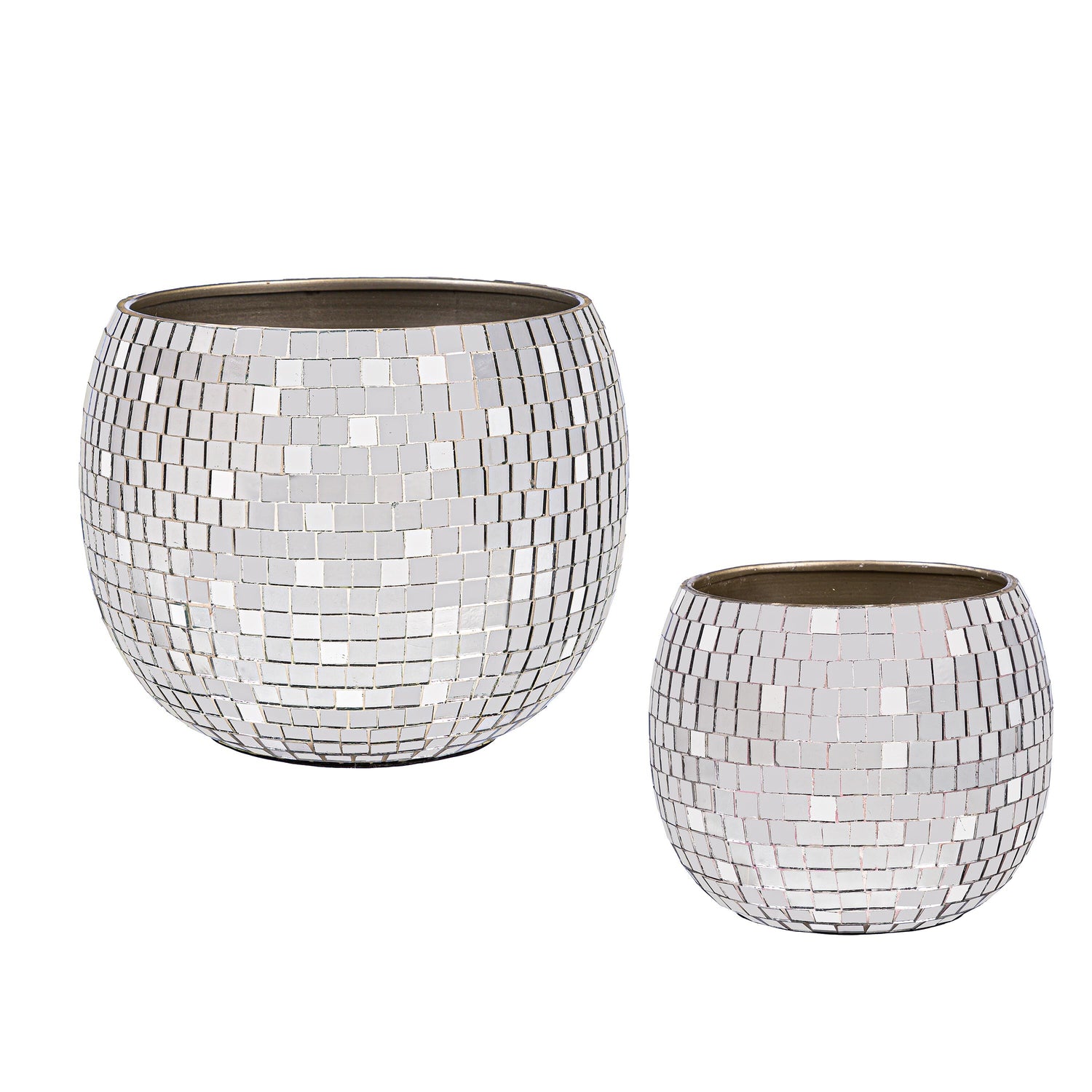 mirrored planter pots Pearl and Pine Planters, Mirror Glass Planters, Nested Set of 2 – Plow & Hearth