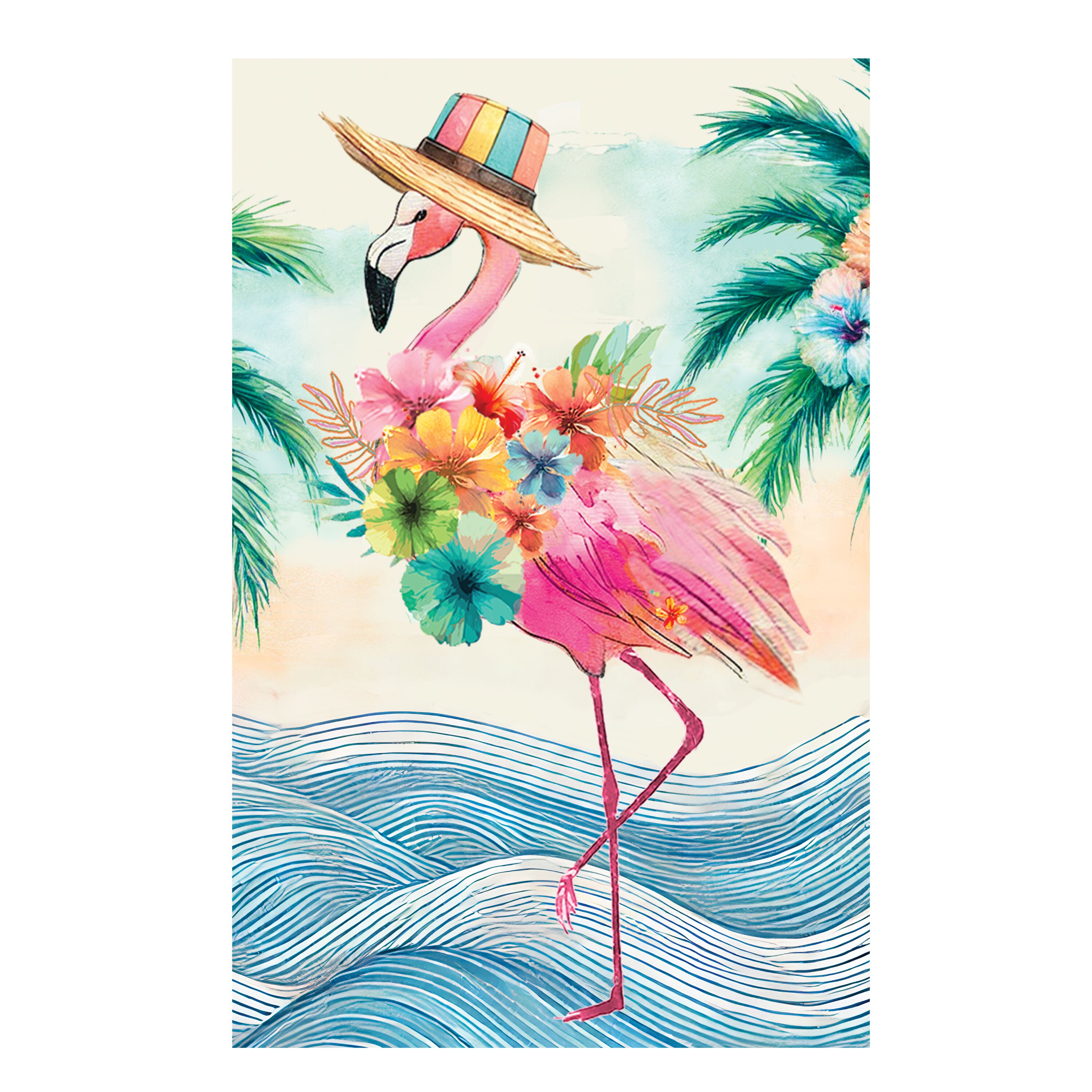 Palm Beach Floral Flamingo Applique House Flag – Plow & Hearth