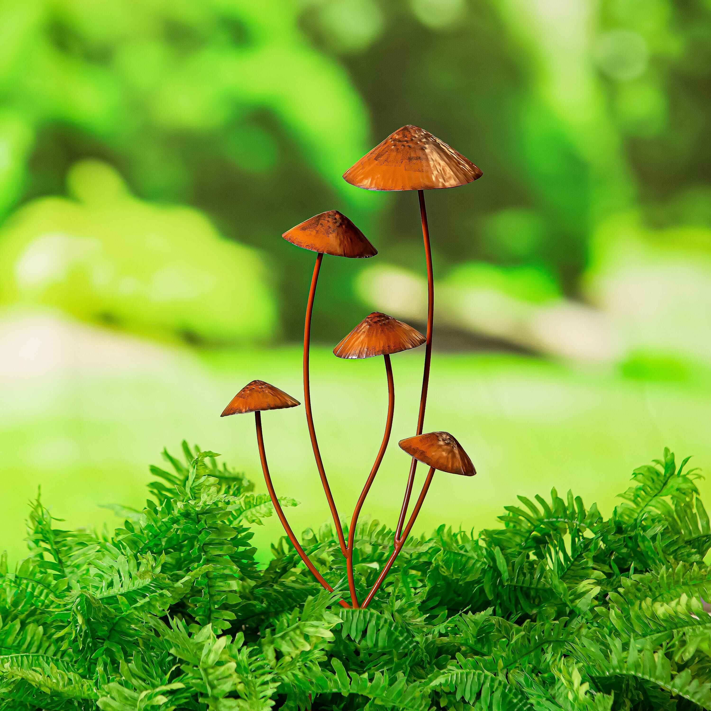 NO 48三角屋根　welcome MY Garden 5段　ブラウン Mushroom Garden of Wonder Garden Metal Stake, 28