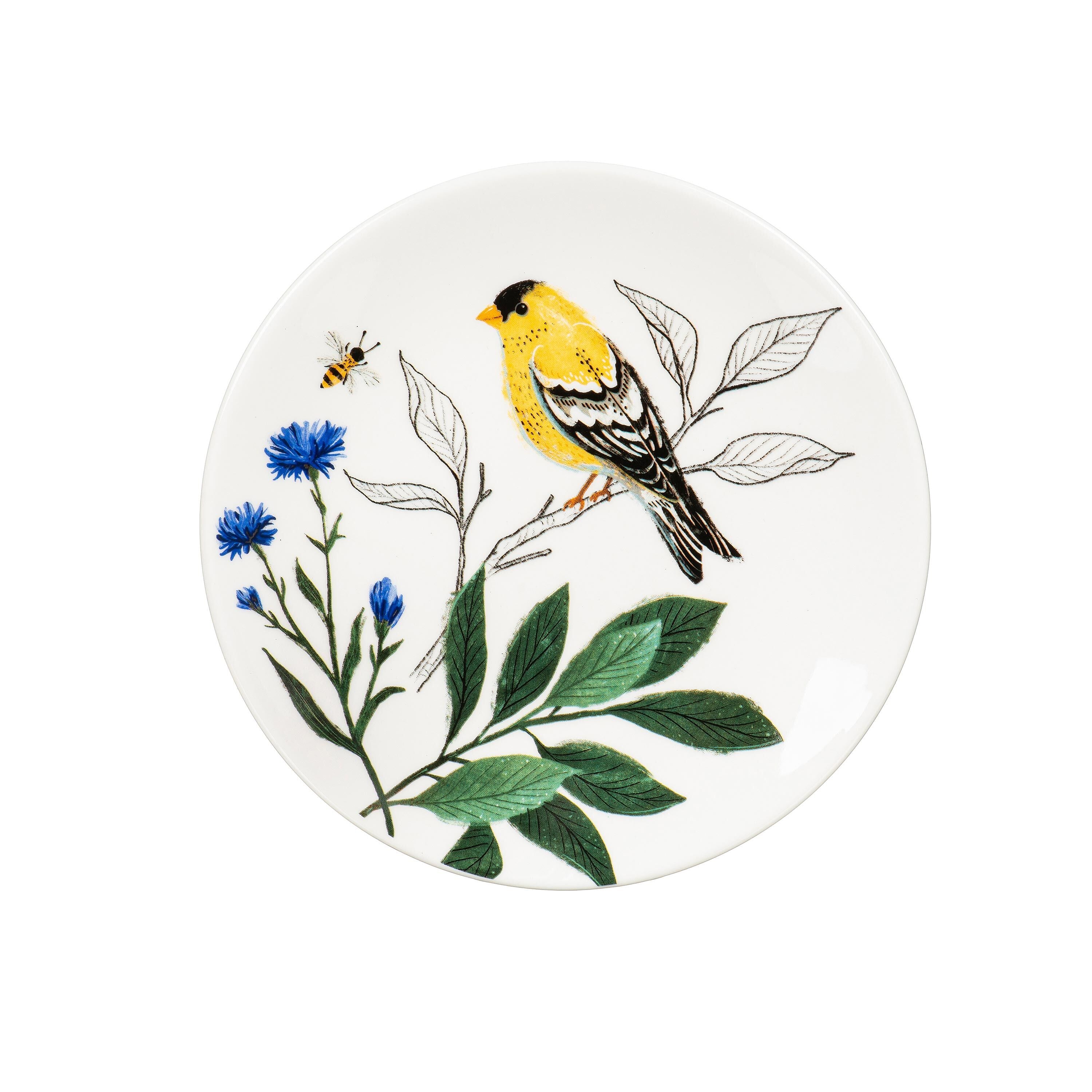 What She Shed Plates Ceramic Appetizer Plates Song Bird, 6