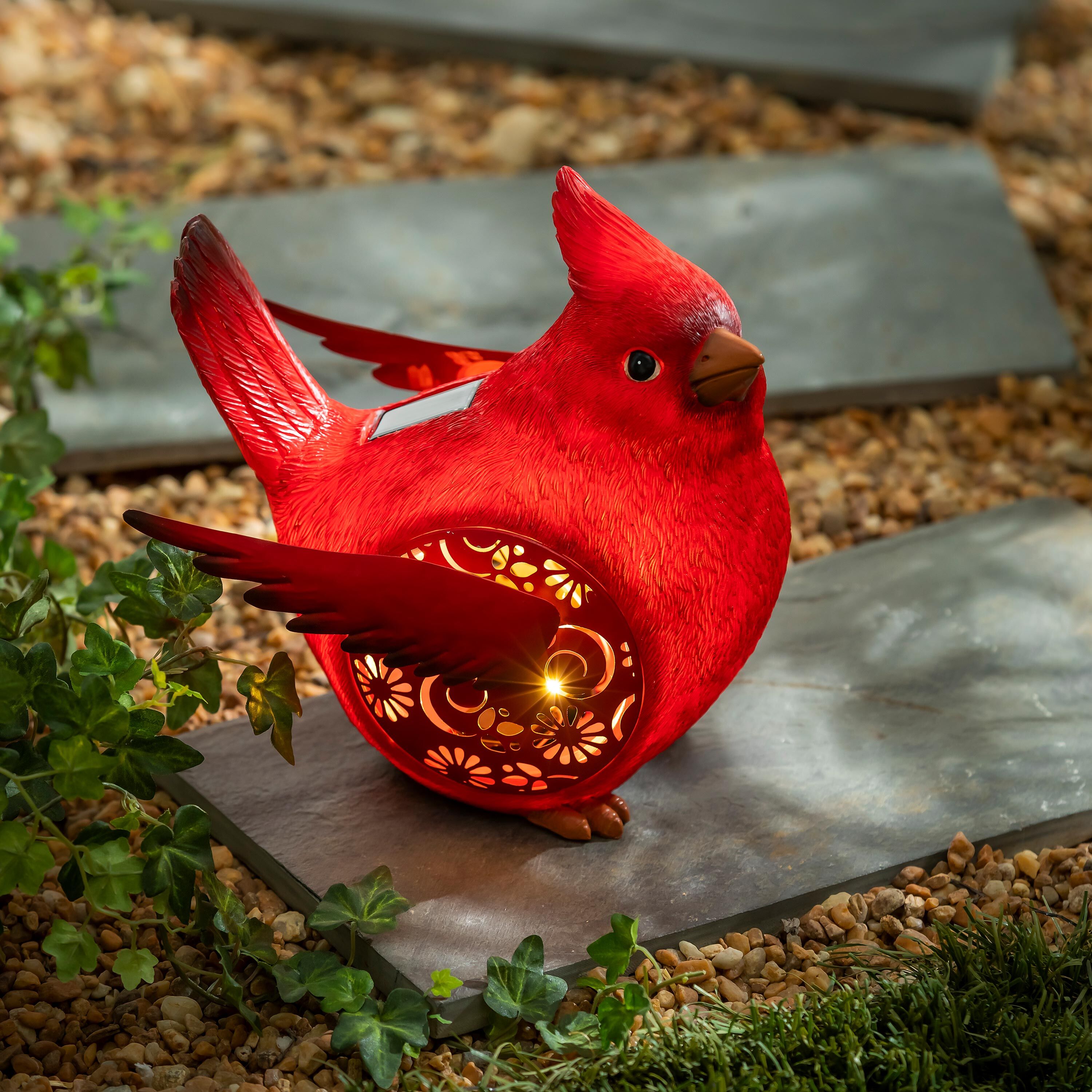 Solar Engraved Cardinal Memorial Garden Statue, 9