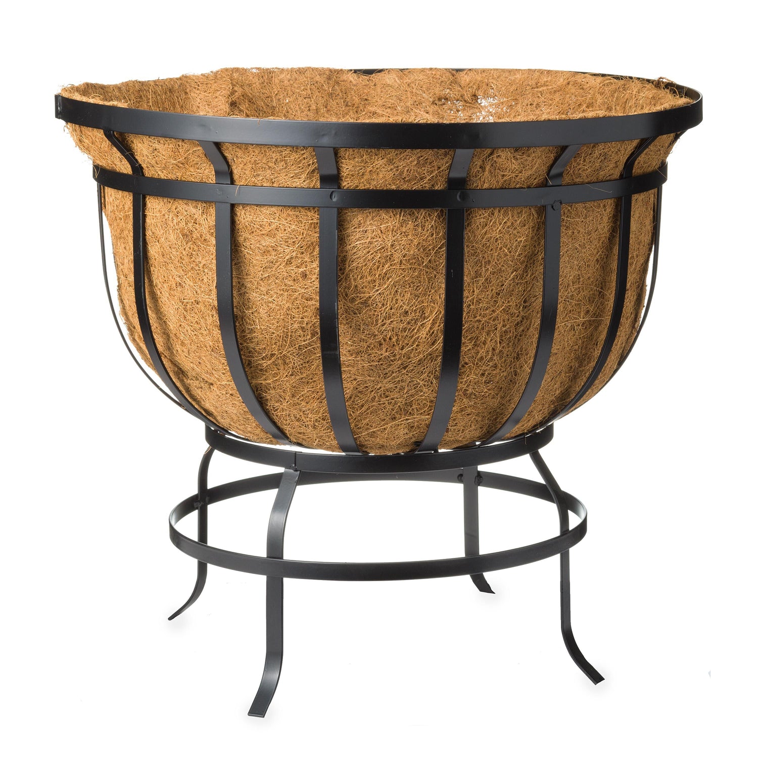 round planter inserts for large pots Plow & Hearth Round Steel Coco Basket Planter