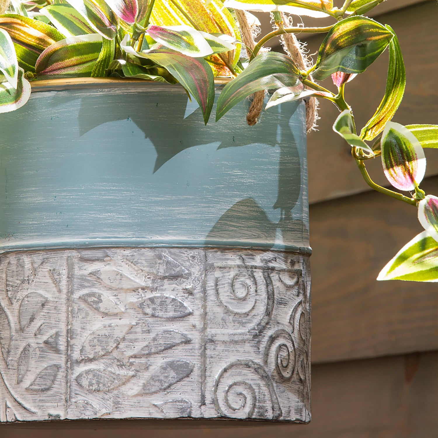 metal hanging planter pots Painted Metal Hanging Planters, Set of 3