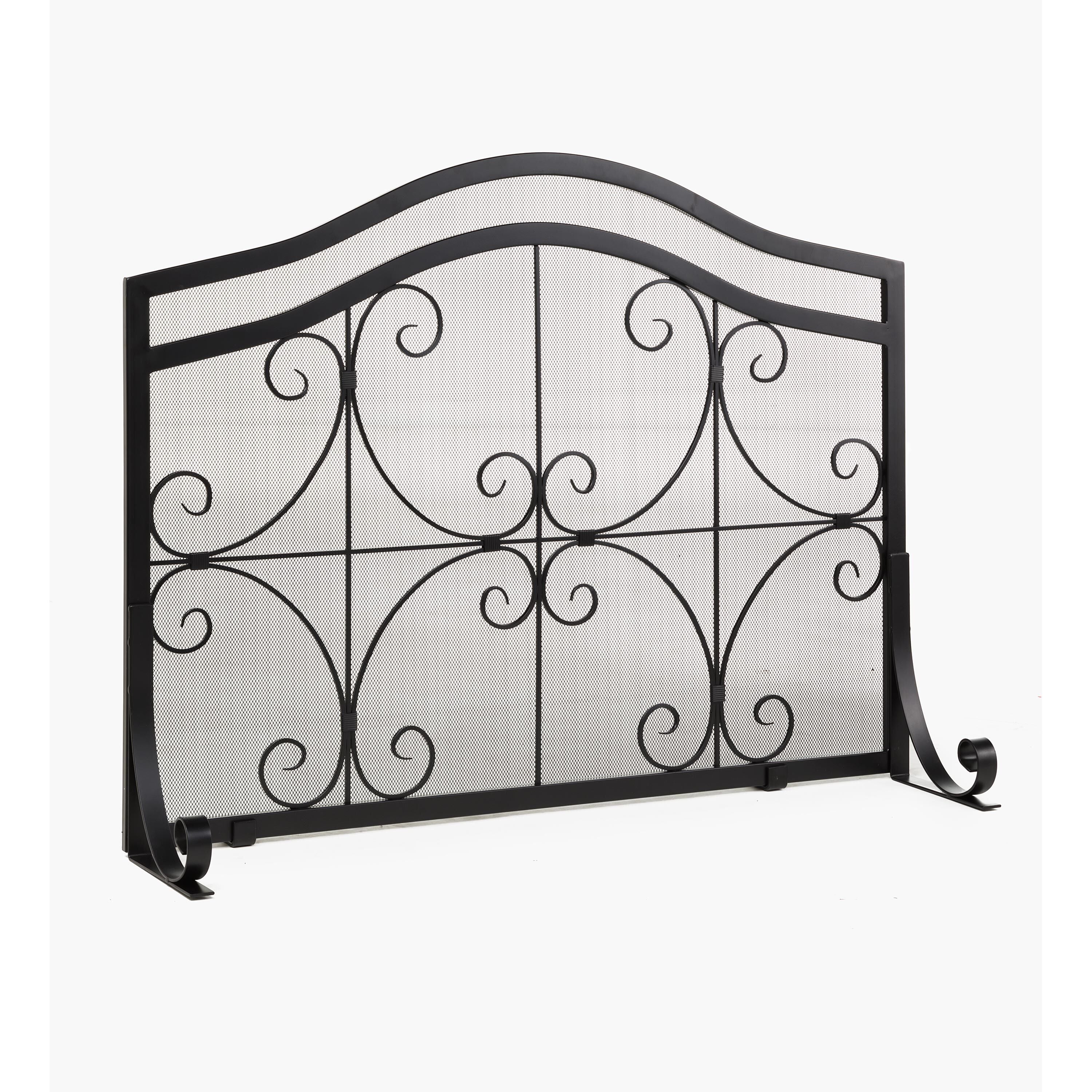 Large Crest Flat Guard Fireplace Screen - Thumbnail 3