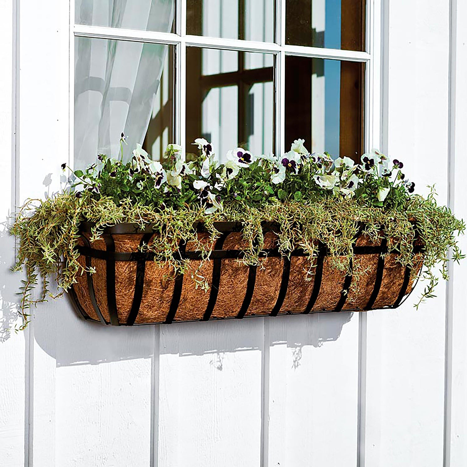 hayrack window box planters Panacea Black Window Planter 30 Inch