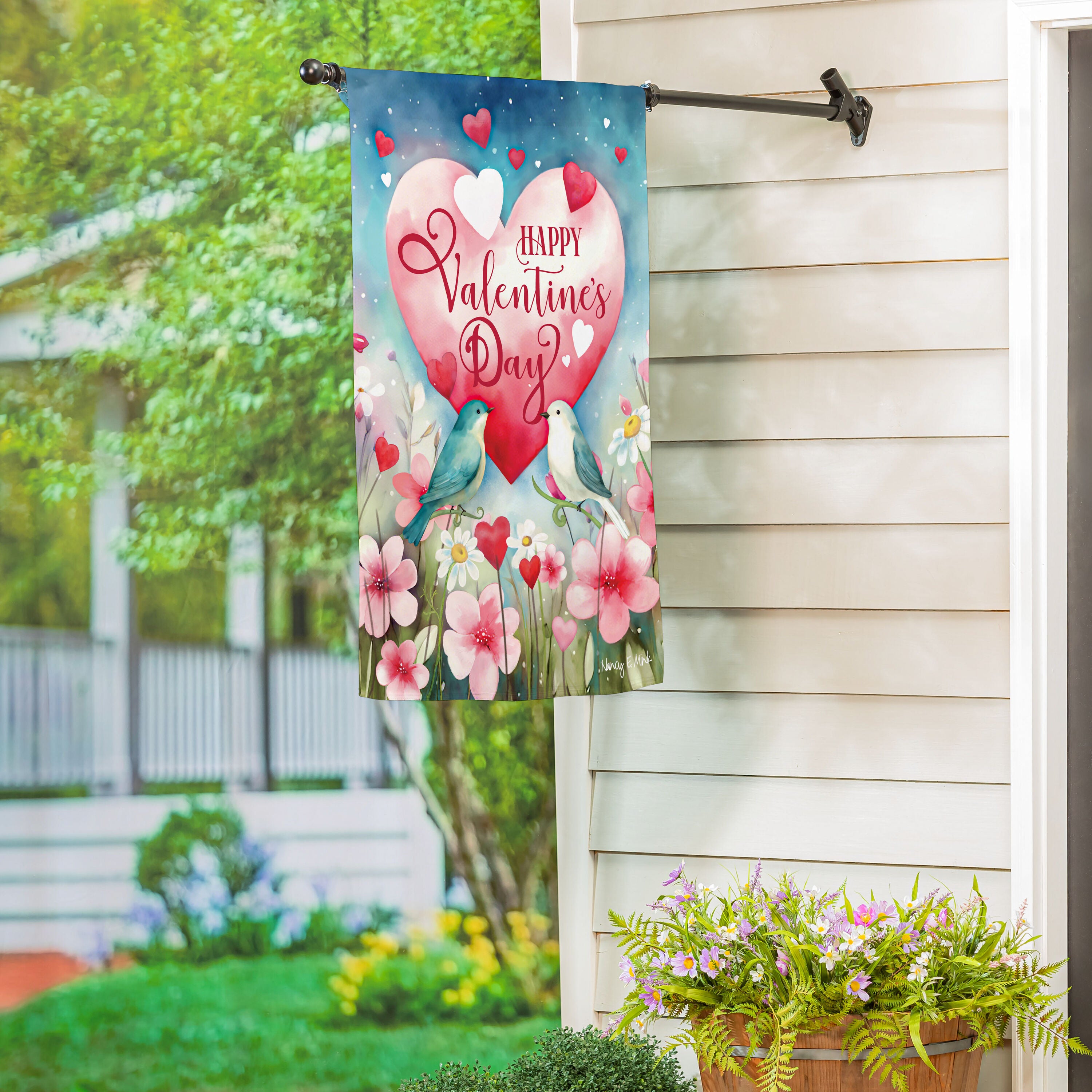 Lovebirds Suede House Flag – Plow & Hearth