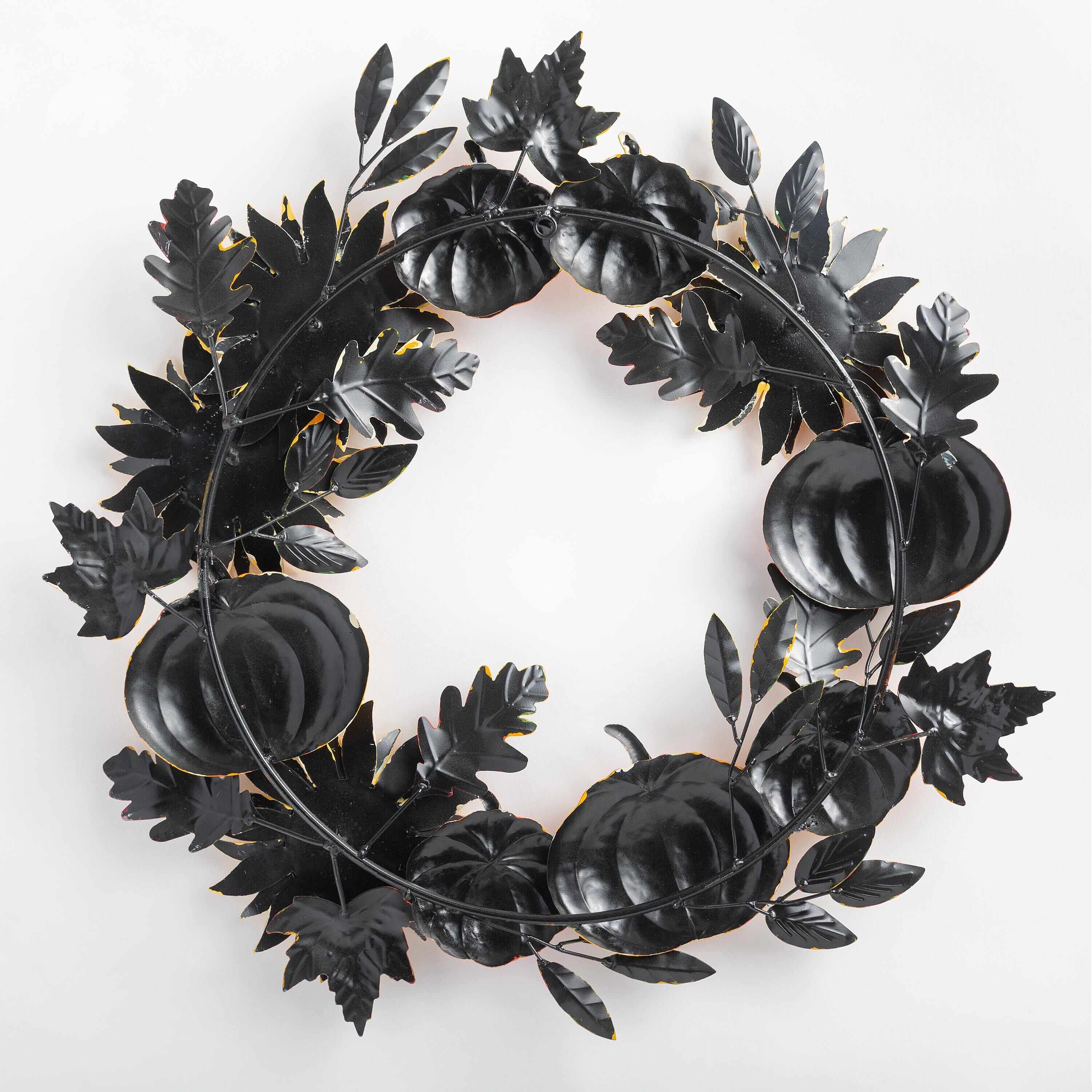 Plow & Hearth Metal Sunflower and Pumpkin Wreath - Thumbnail 4