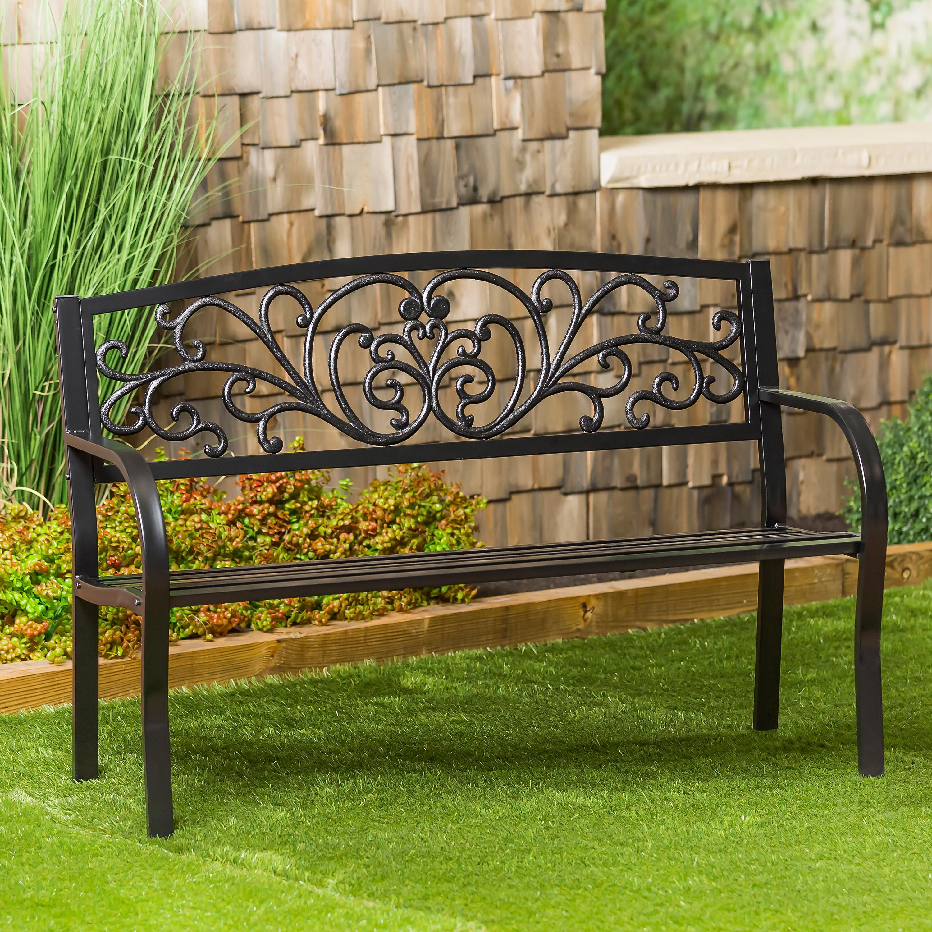 Blooming Metal Garden Bench – Plow & Hearth