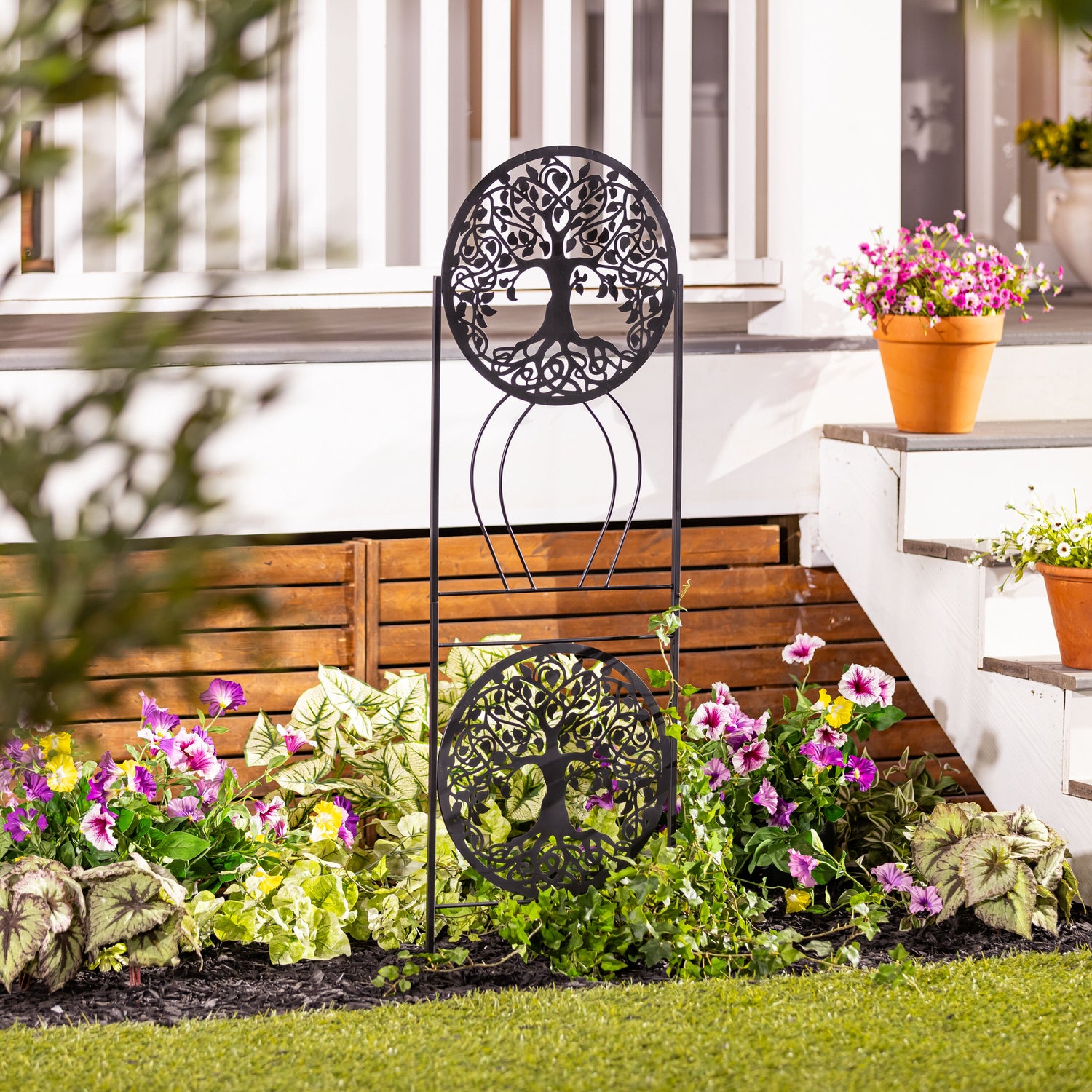 single plant trellis Tree of Life Metal Trellis