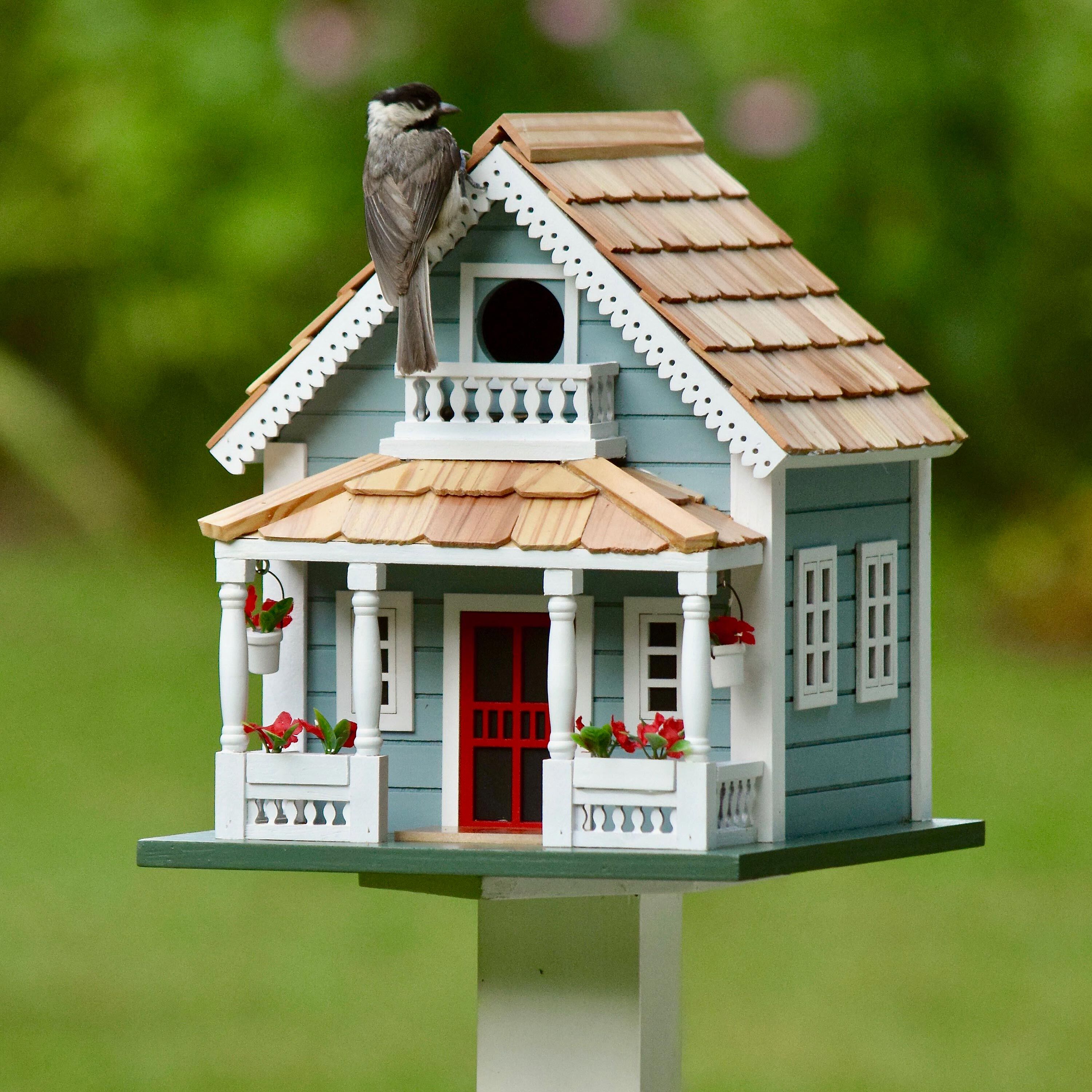 Blue Cottage Welcome Home Birdhouse - Thumbnail 3